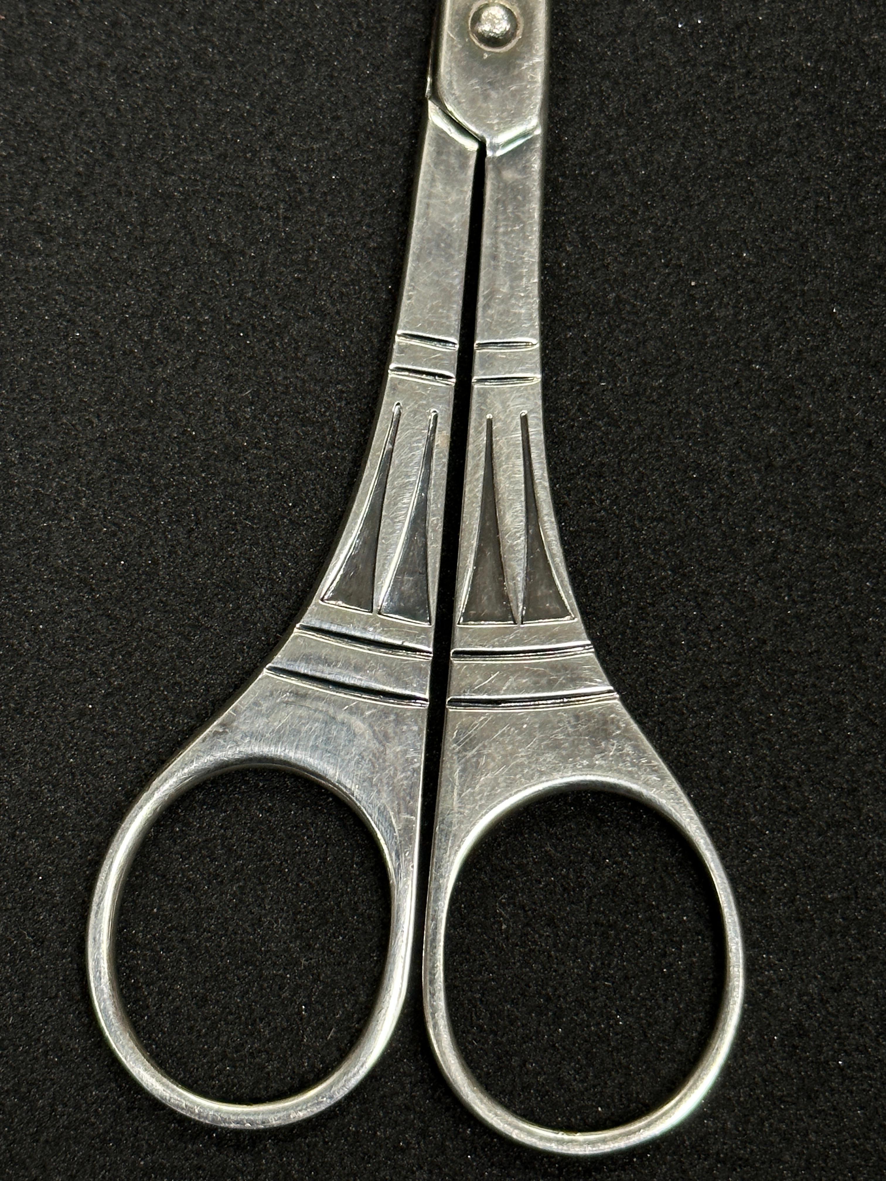 Set of Two Handcrafted Silver Plate Scissors with Steel Blade, Sweden For Sale 7