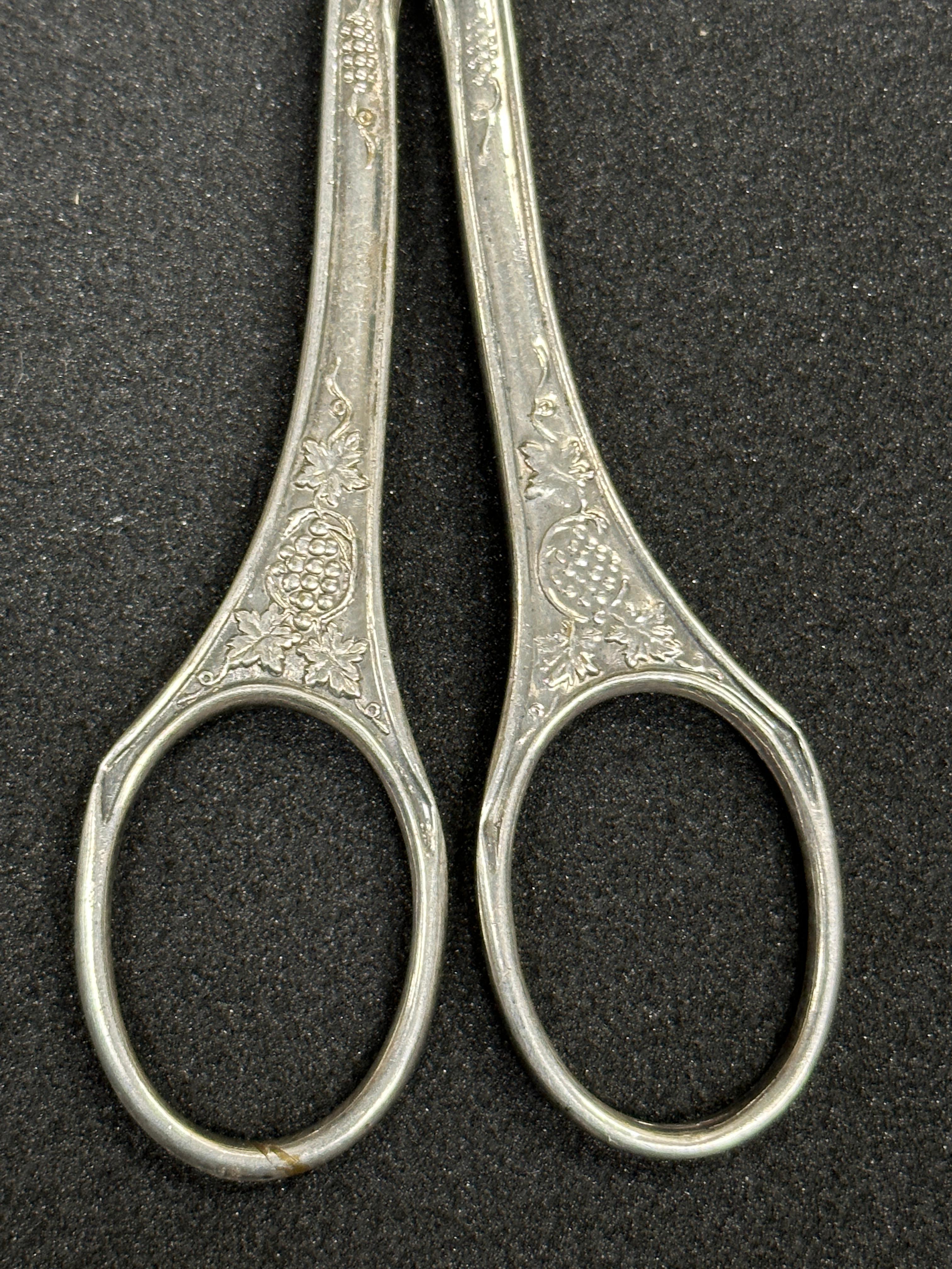 20th Century Set of Two Handcrafted Silver Plate Scissors with Steel Blade, Sweden For Sale