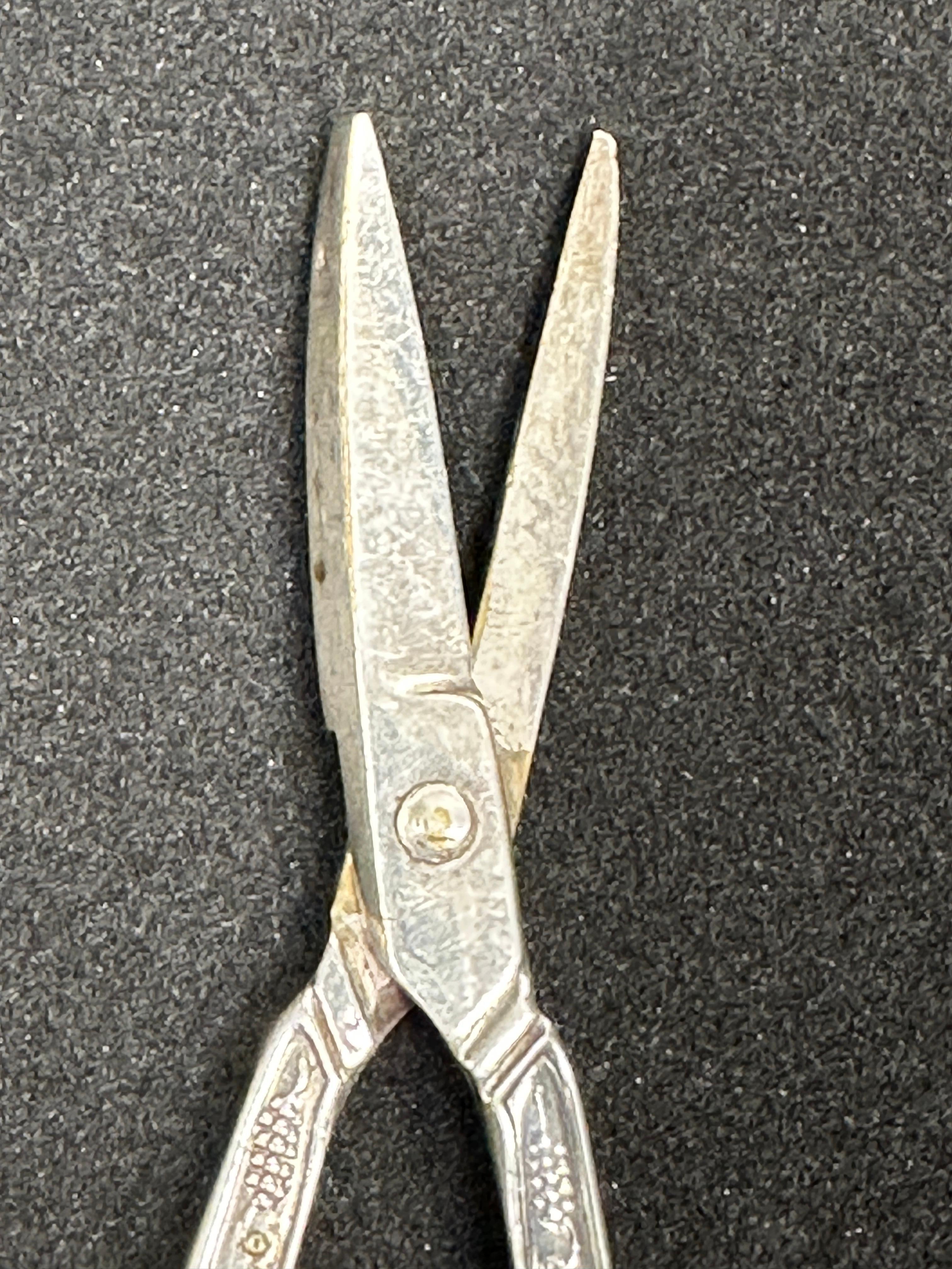 Set of Two Handcrafted Silver Plate Scissors with Steel Blade, Sweden For Sale 1