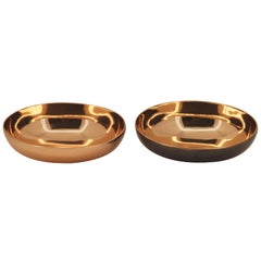 Set di due ciotole indiane in bronzo fuso fatte a mano, Vide-Poche
