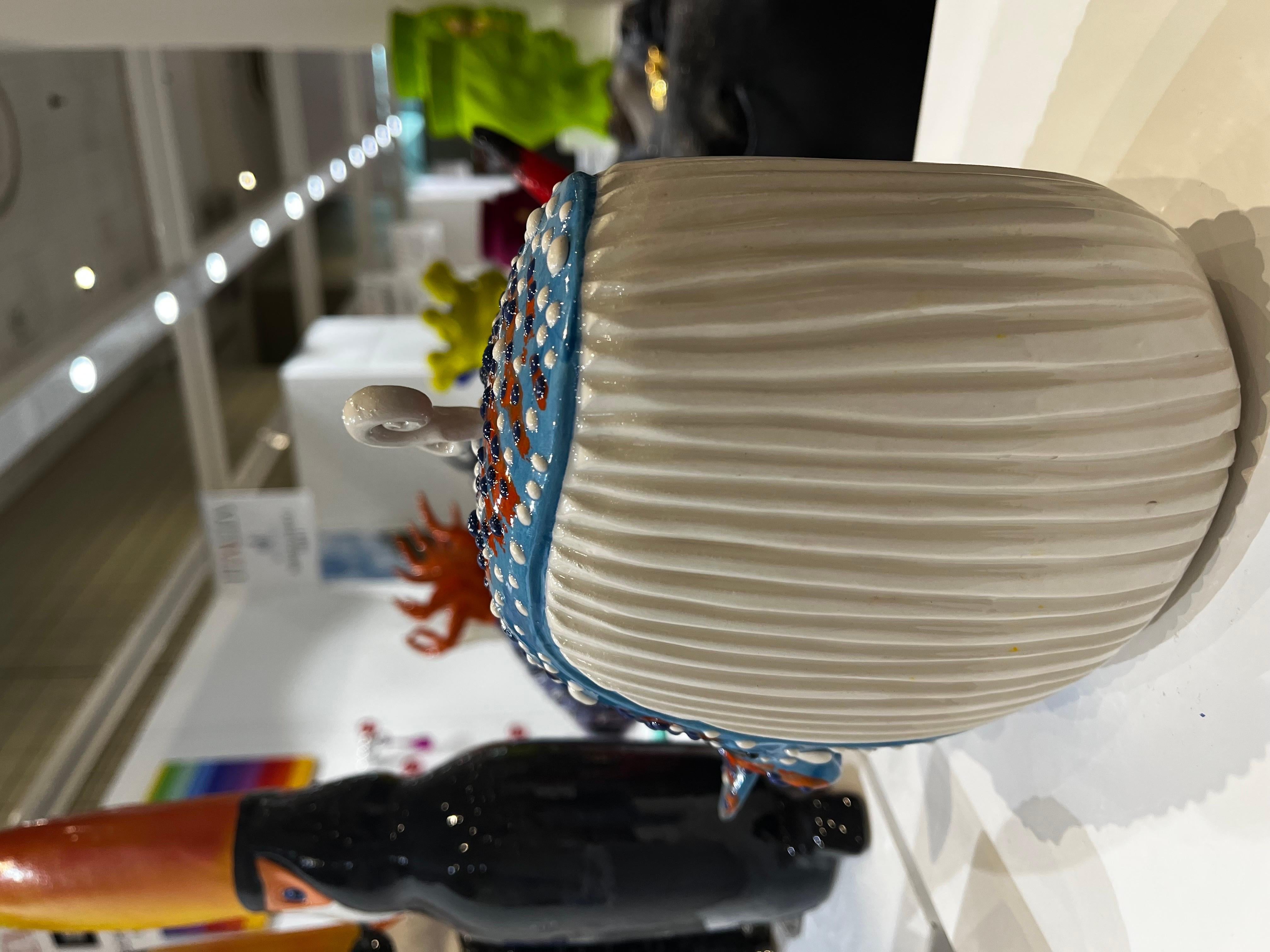 Set aus zwei handgefertigten Walen aus Keramik, hergestellt in Italien, einzigartige Stücke  im Angebot 2