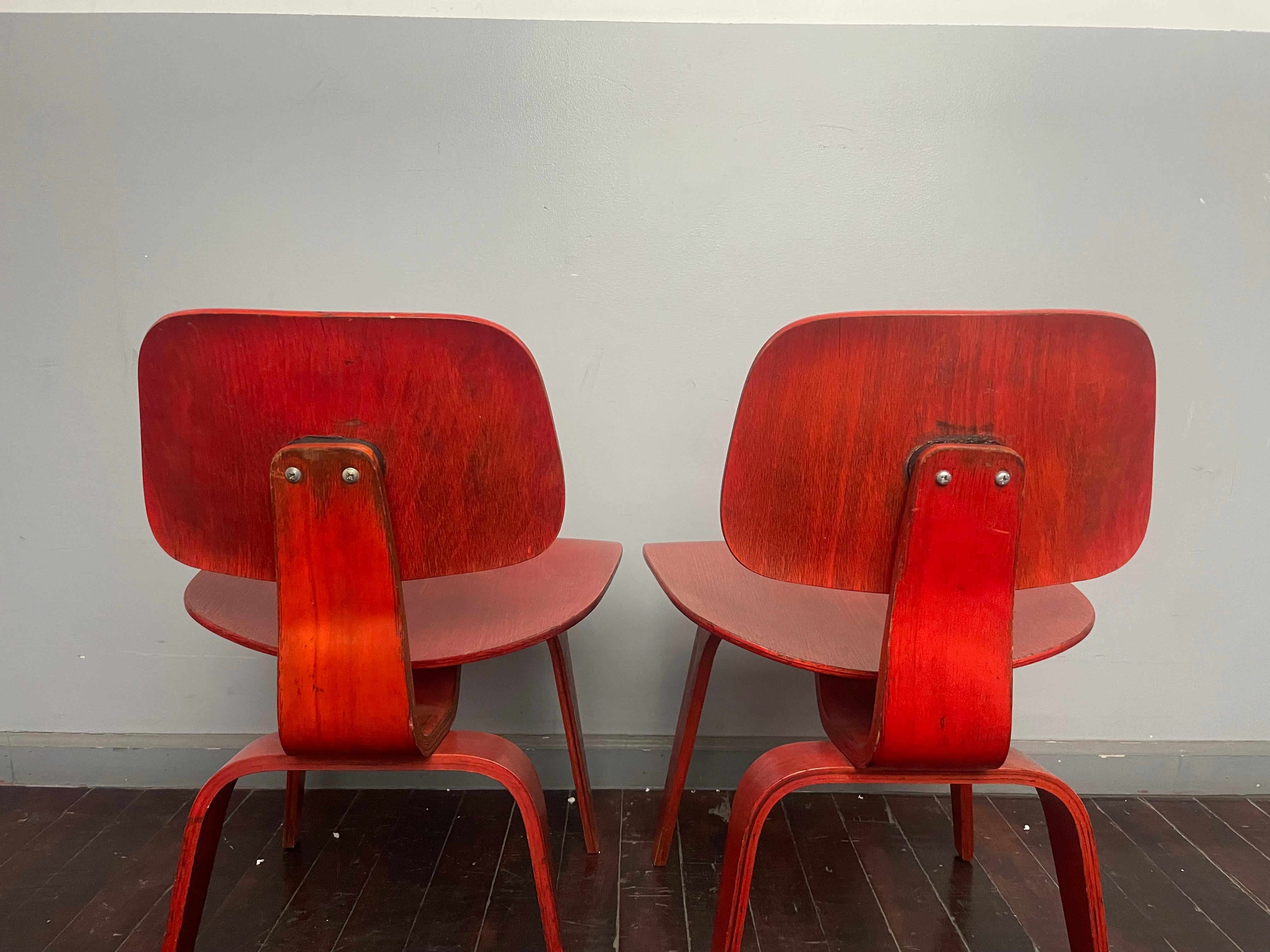 American Set of Two- Herman Miller Eames DCW (Evans label) For Sale
