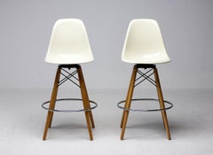 Set of Two Herman Miller Mid Century Modern Charles Eames "PSW" Barstools