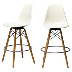Set of Two Herman Miller Mid Century Modern Charles Eames "PSW" Barstools