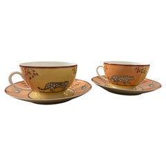 Set of two Hermès Africa Breakfast Cups & Saucers