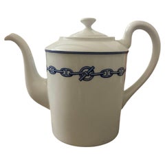 Teiera in porcellana Hermès Blue Chaine d'Ancre