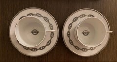 Set di due tazze da tè con piattino “Chaine d’Ancre Platine” di Hermès