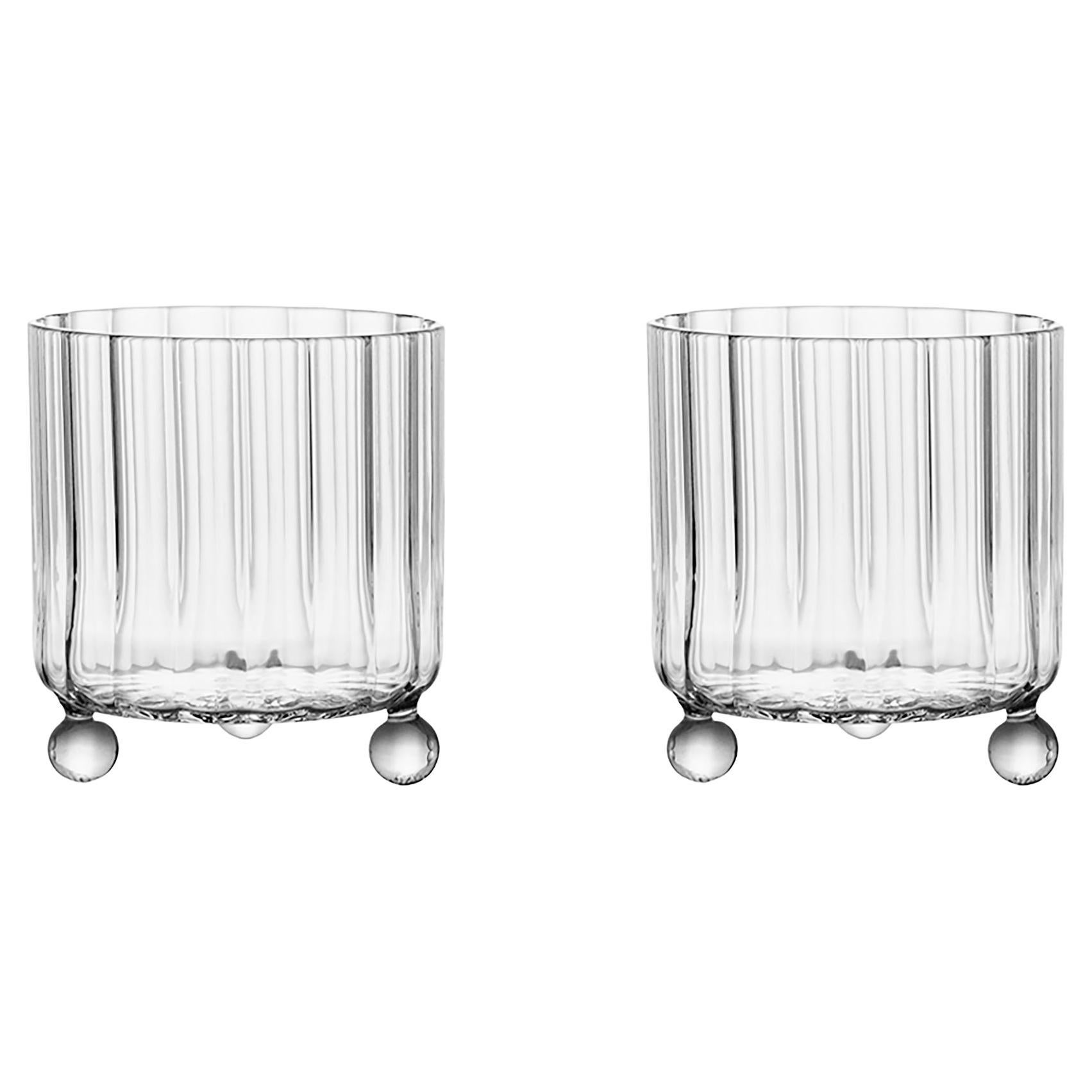 Lot de deux verres à pied High Spirits par Agustina Bottoni - Fabriqué à la main en Italie