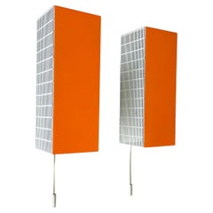 set of two hole pattern POP ART Wall Light Sconces MATEGOT Style, France, 1970s