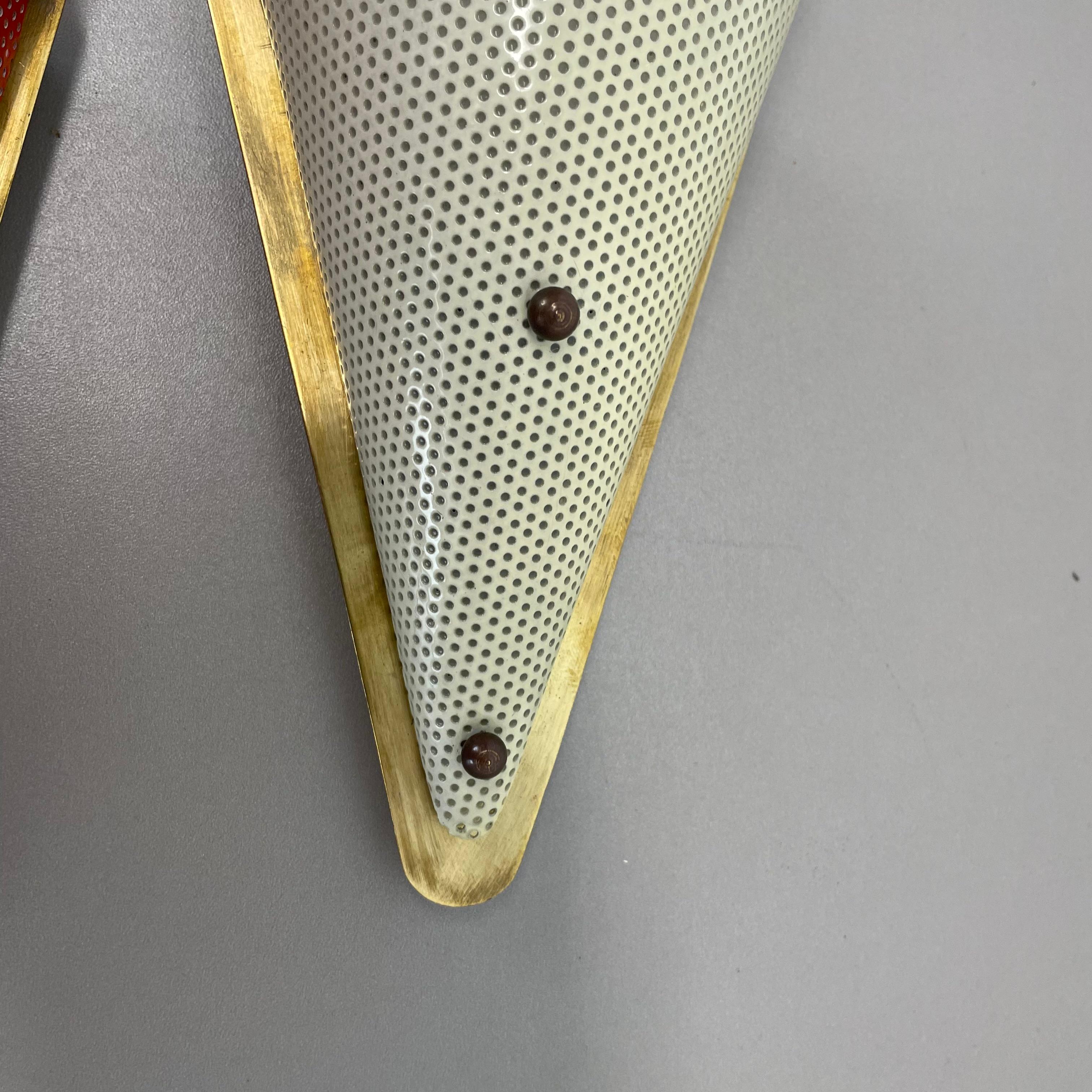 juego de dos apliques de pared con orificios estilo MATEGOT, Francia, 1950 en venta 5