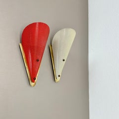 set of two hole pattern Theatre Wall Light Sconces MATEGOT Style, France, 1950