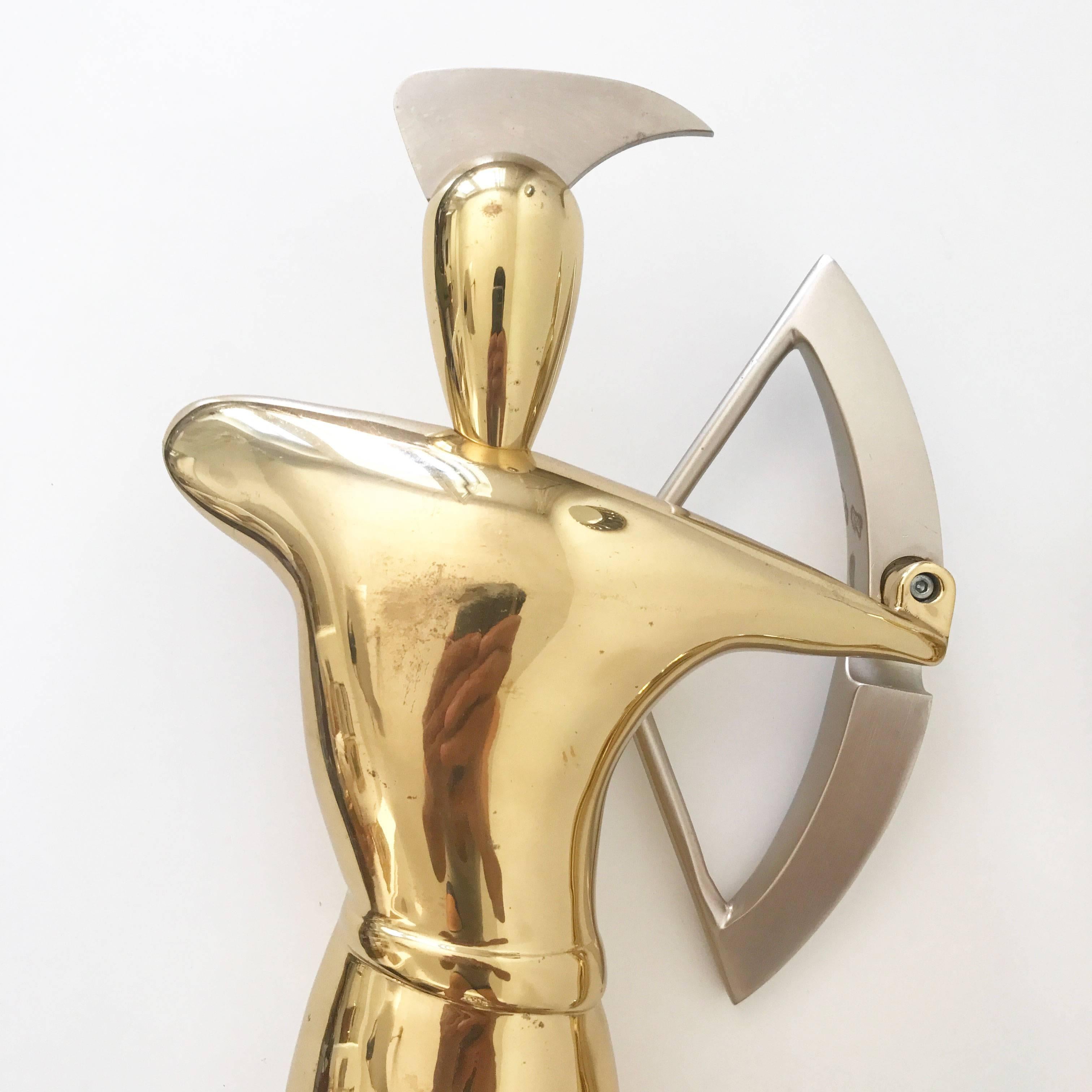 Set of Two Hollywood Regency Wall Mount Massive Brass & Steel Archers 1980s For Sale 1