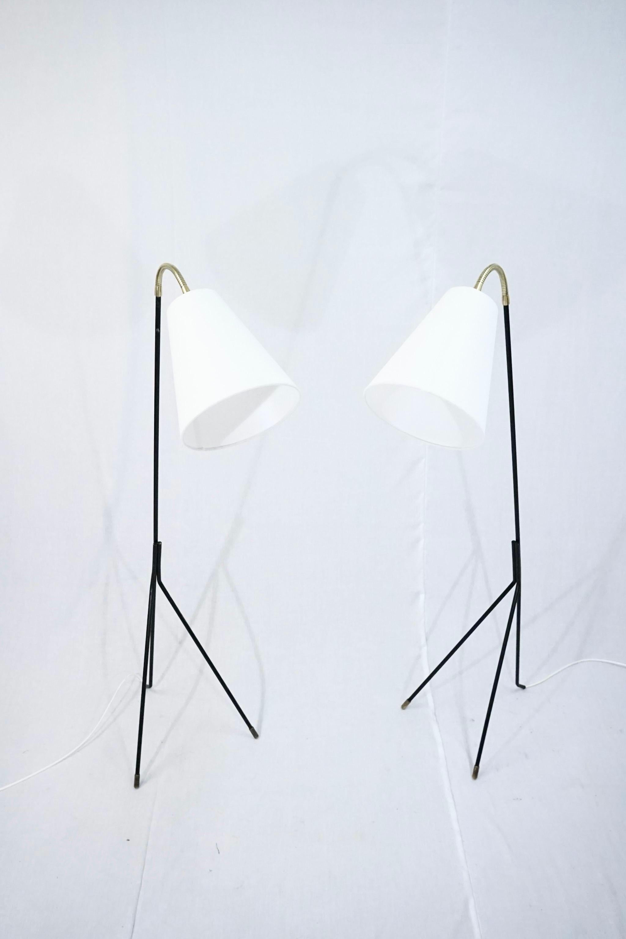 Danish Set of two Holm Sørensen grasshopper floor lamps