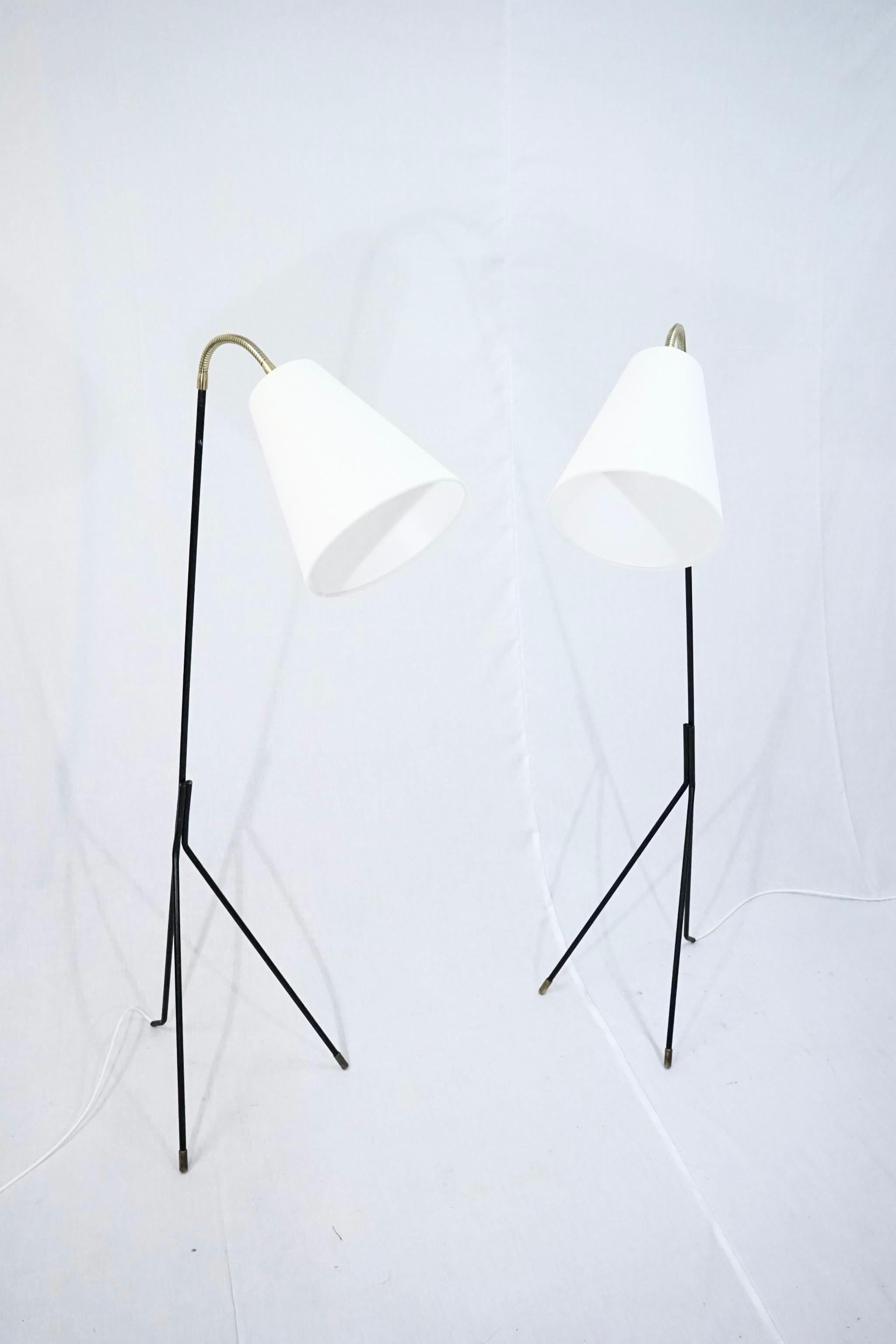 Mid-20th Century Set of two Holm Sørensen grasshopper floor lamps