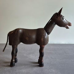 Set of two "Humpty Dumpty" series wooden animals by Schoenhut, Germany 1920s