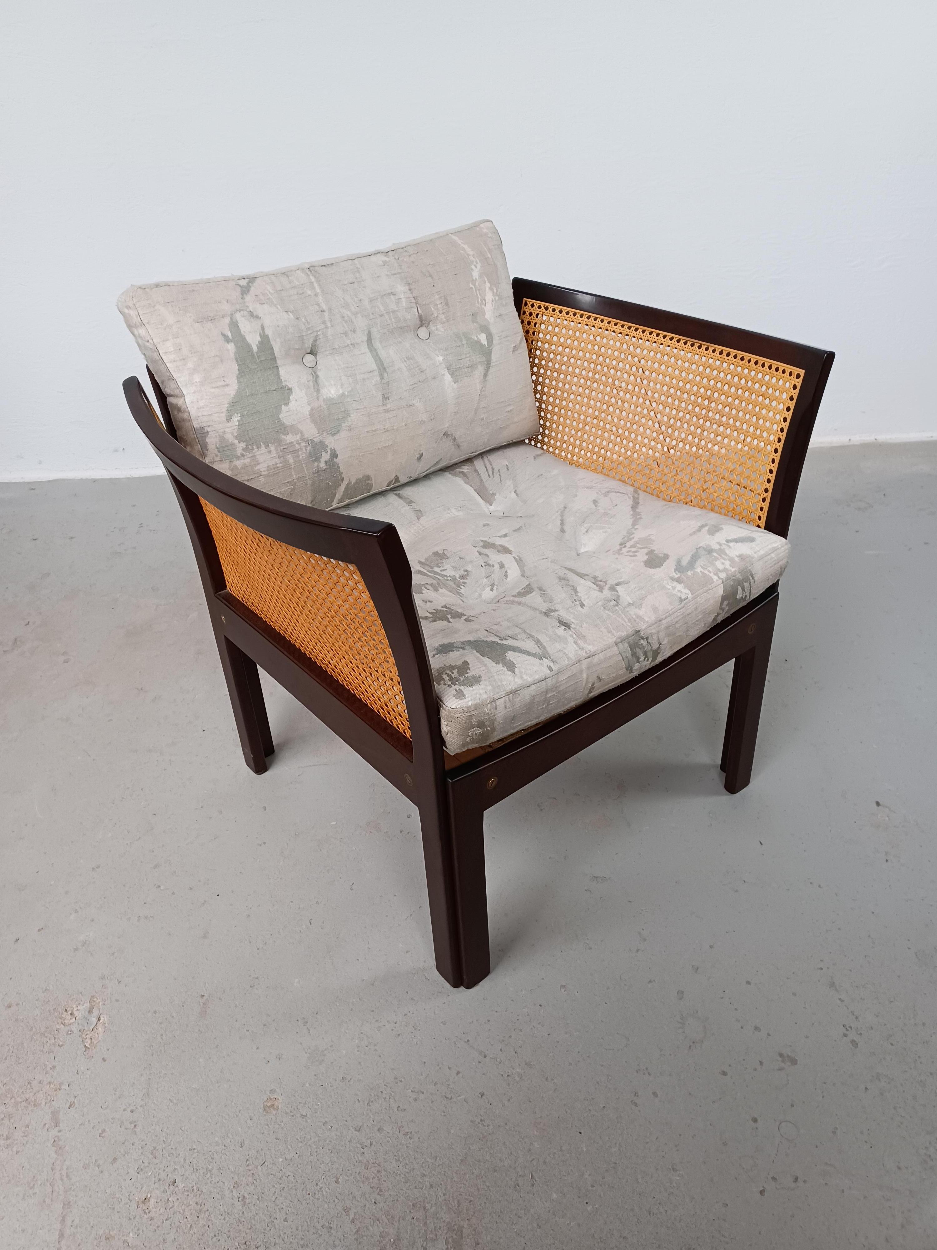 Set of Two Illum Vikkelso Danish Plexus Easy Chairs in Mahogany by CFC Silkeborg For Sale 8
