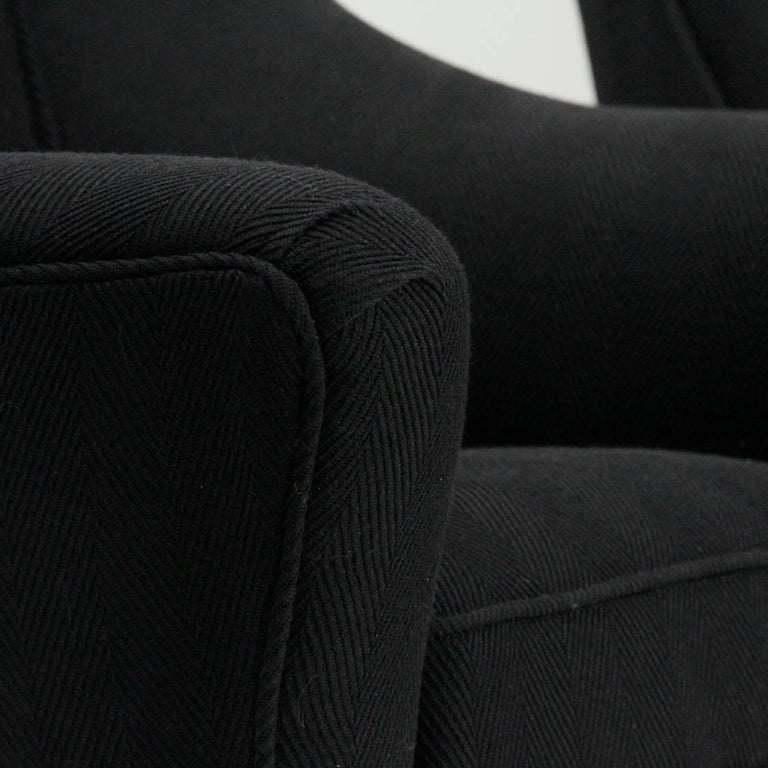 Set of Two Italian Black Armchairs, 1950s at 1stDibs