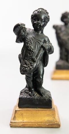 Set of Two Italian Borghese Cherubs Putti Figurines, circa 1930