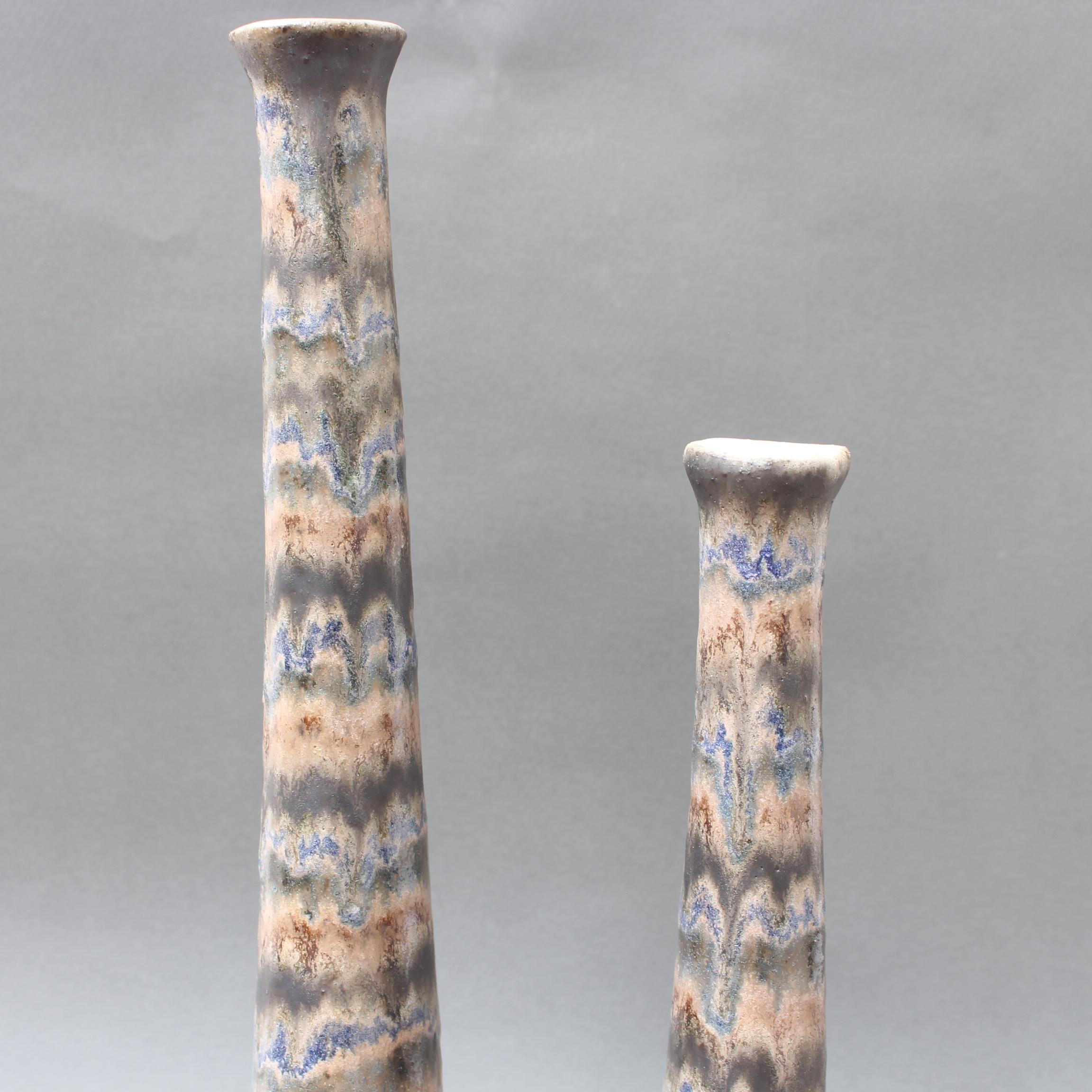 Set of Two Italian Ceramic Vases by Bruno Gambone (circa 1980s) For Sale 7