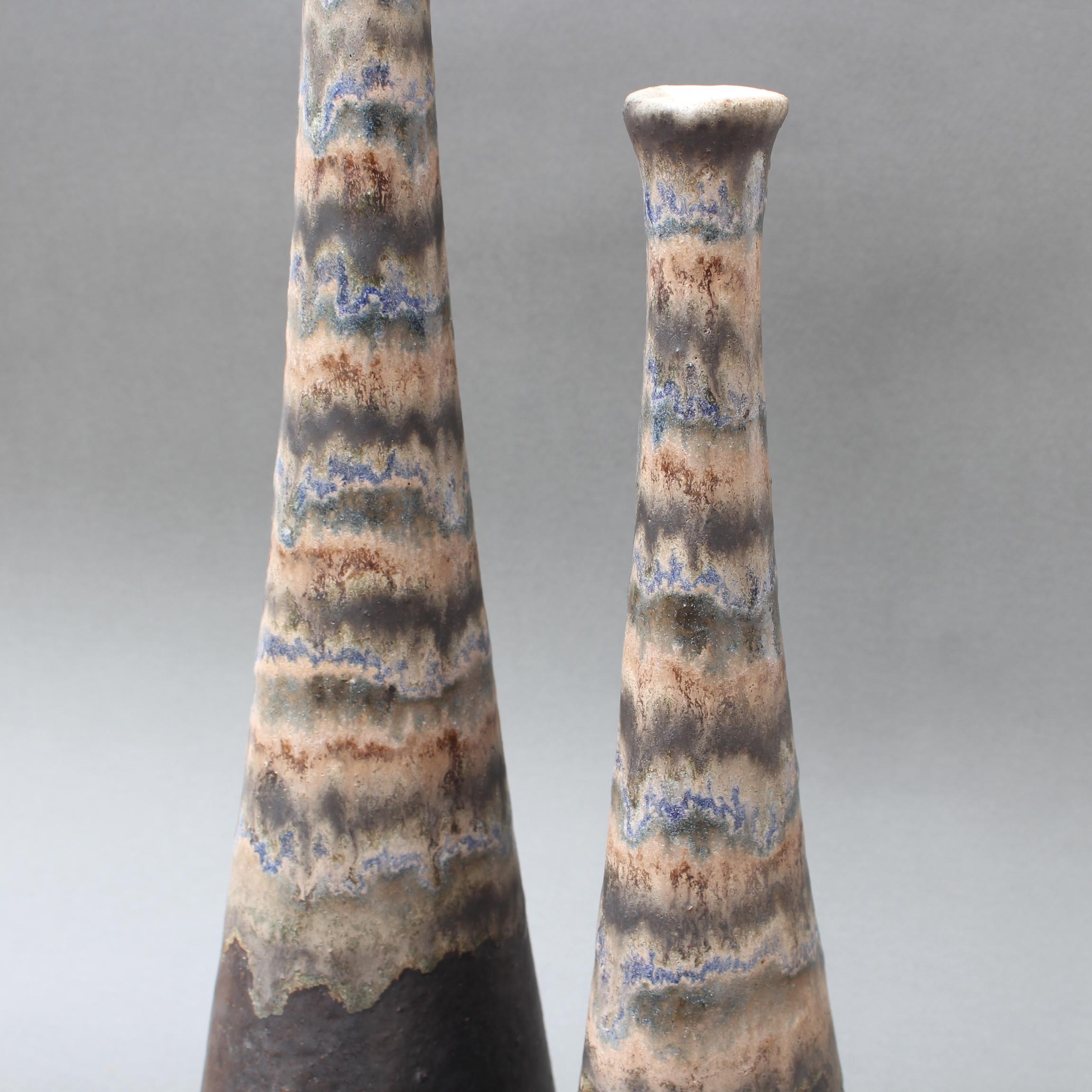 Set of Two Italian Ceramic Vases by Bruno Gambone (circa 1980s) For Sale 8