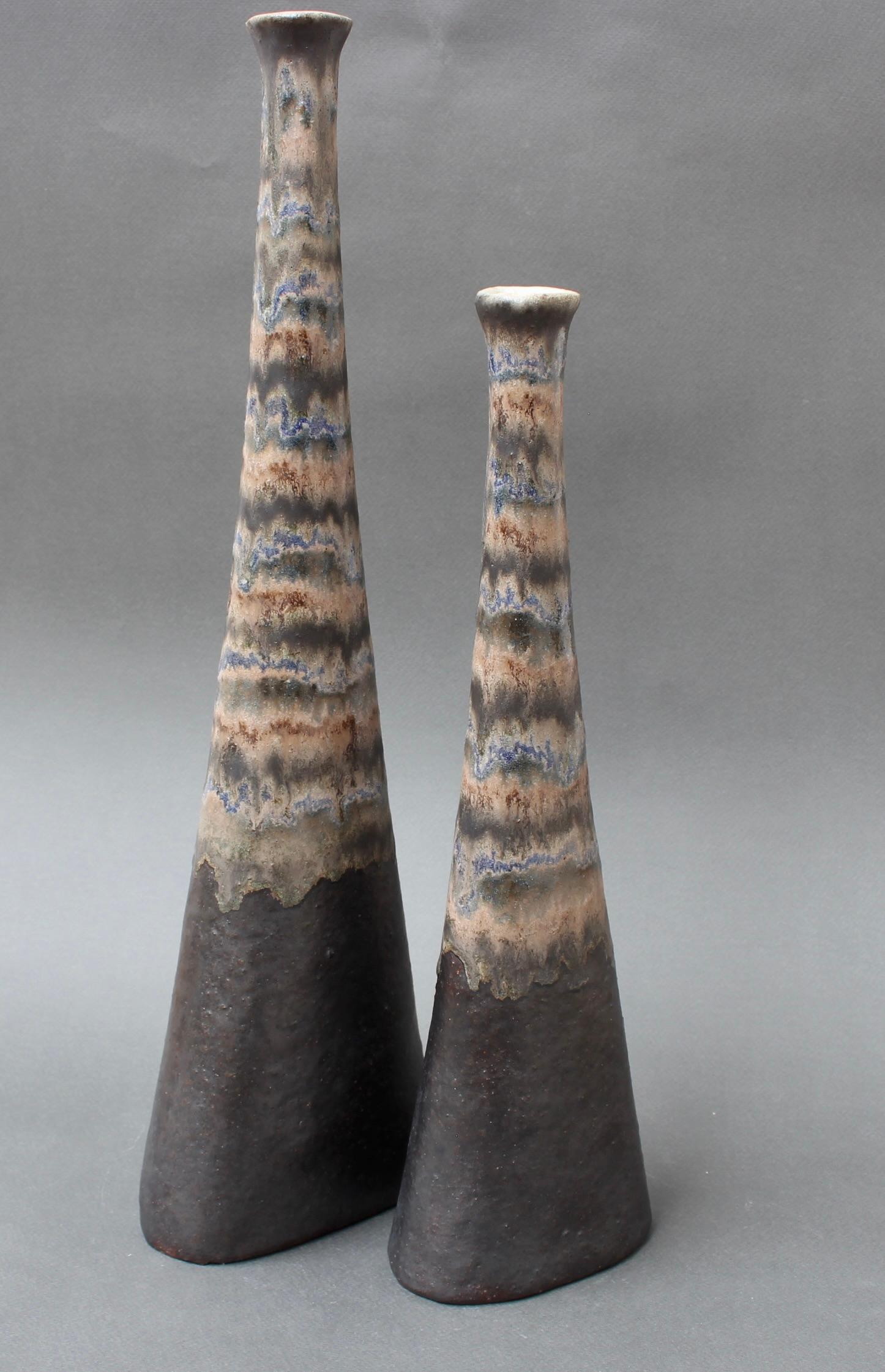 Set of Two Italian Ceramic Vases by Bruno Gambone (circa 1980s) For Sale 9