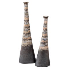 Set of Two Italian Ceramic Vases by Bruno Gambone (circa 1980s)