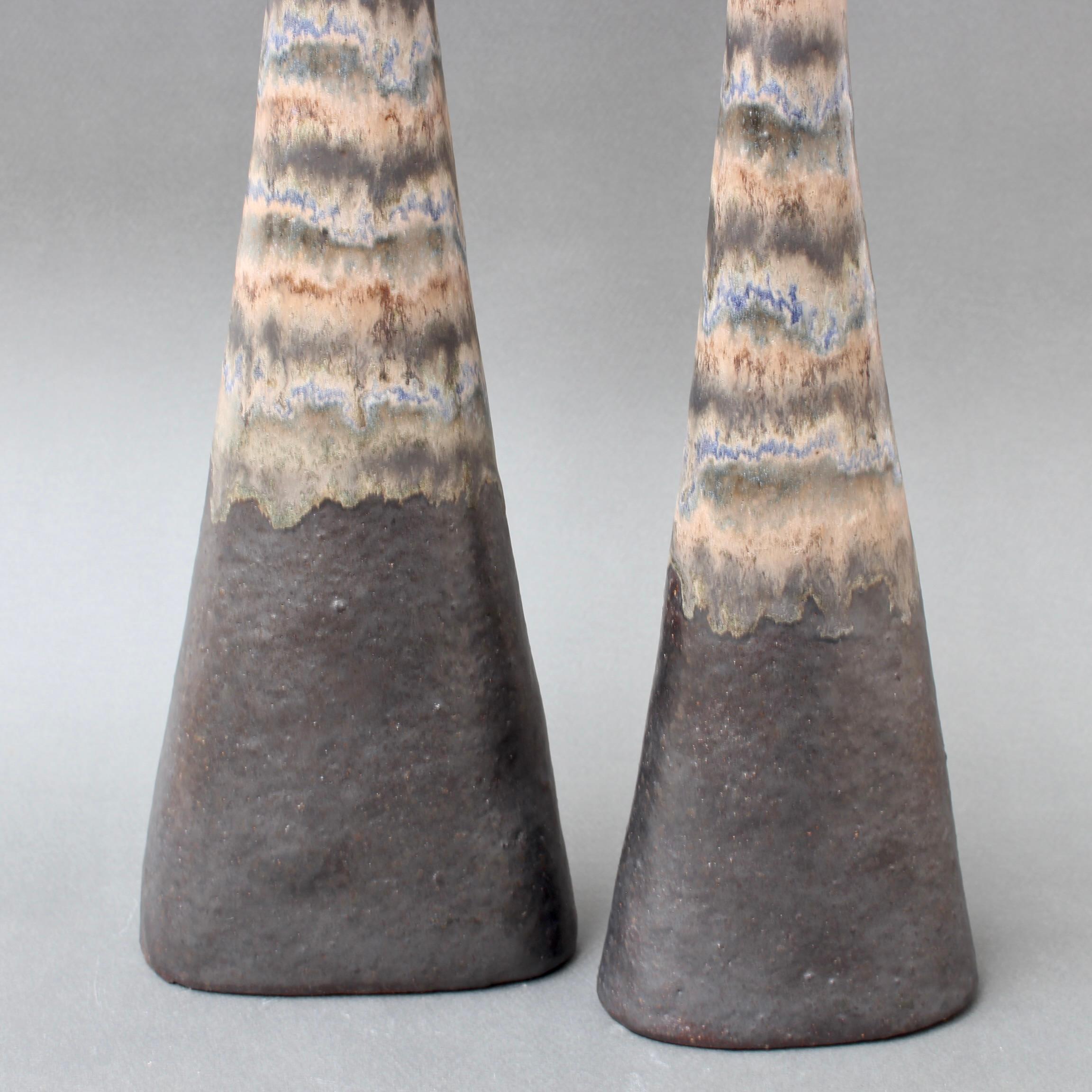 Set of Two Italian Ceramic Vases by Bruno Gambone (circa 1980s) For Sale 1