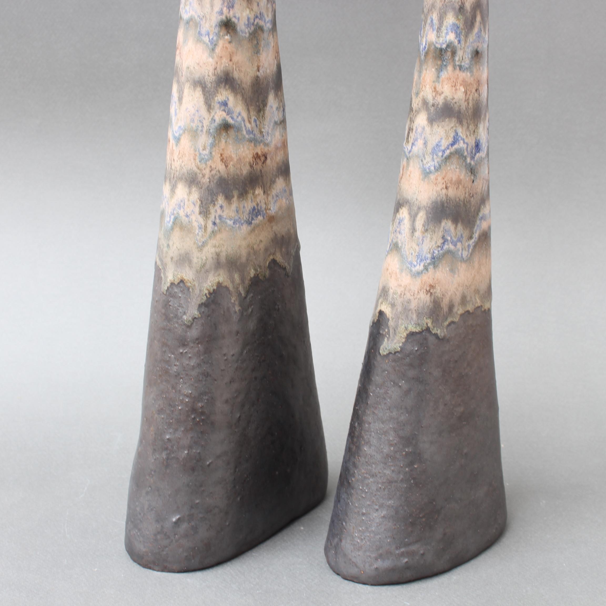 Set of Two Italian Ceramic Vases by Bruno Gambone (circa 1980s) For Sale 3
