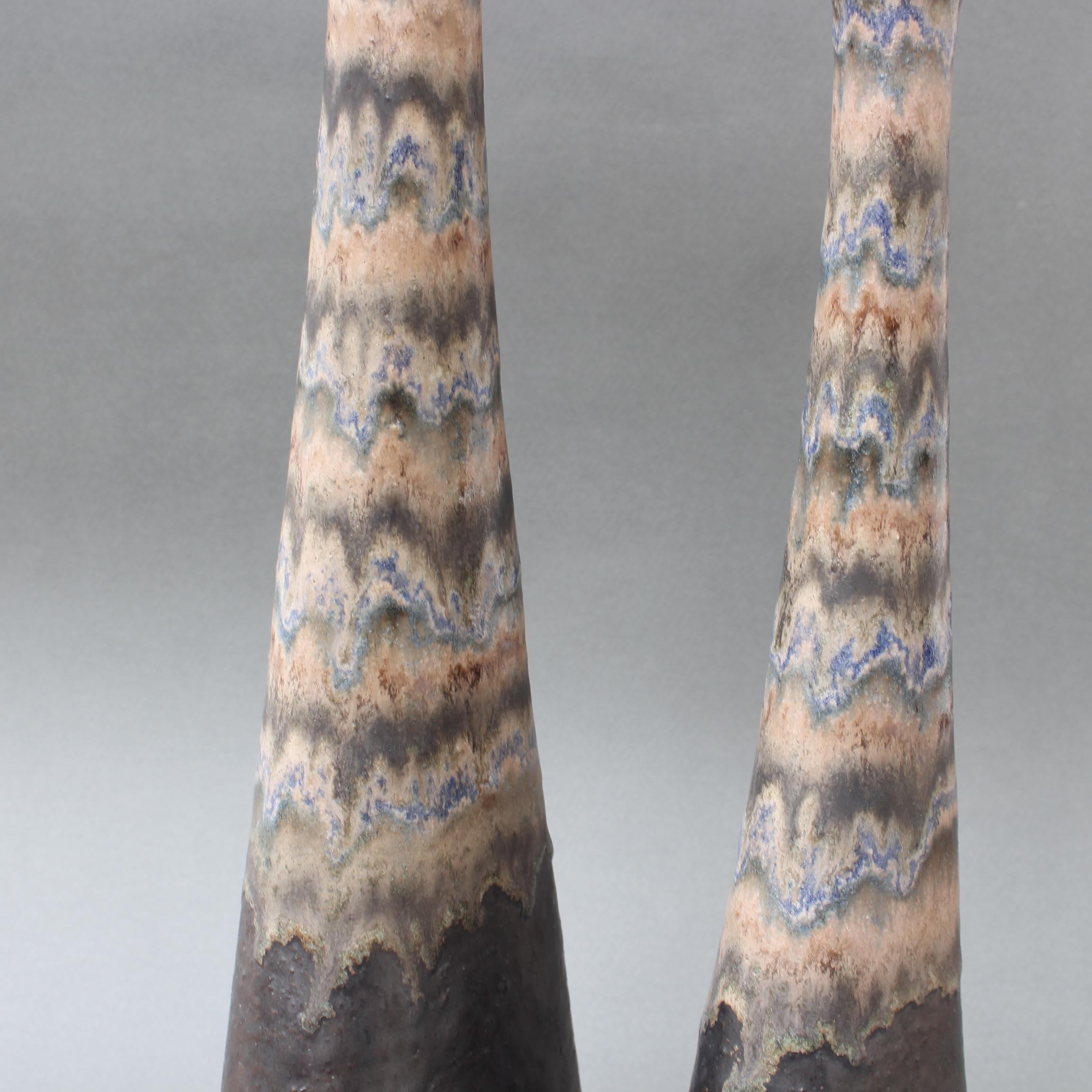 Set of Two Italian Ceramic Vases by Bruno Gambone (circa 1980s) For Sale 4
