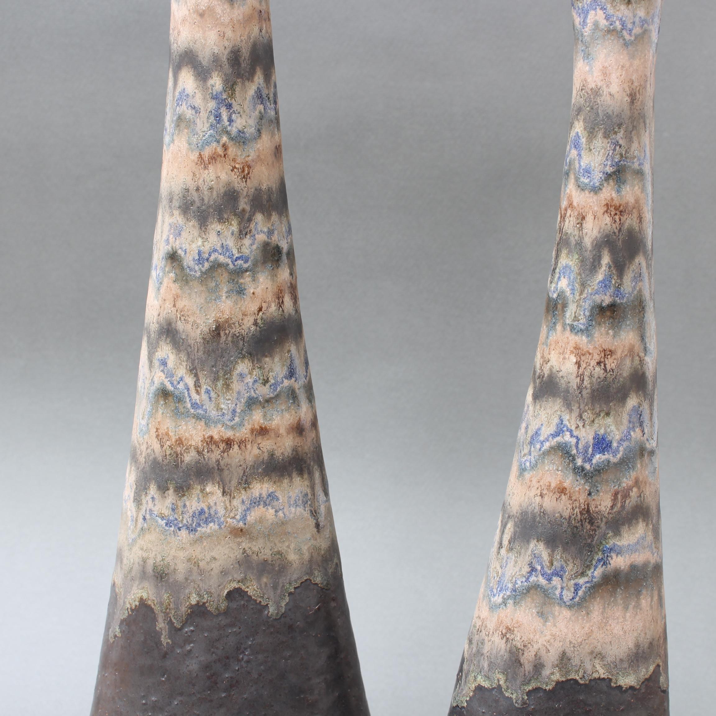 Set of Two Italian Ceramic Vases by Bruno Gambone (circa 1980s) For Sale 5