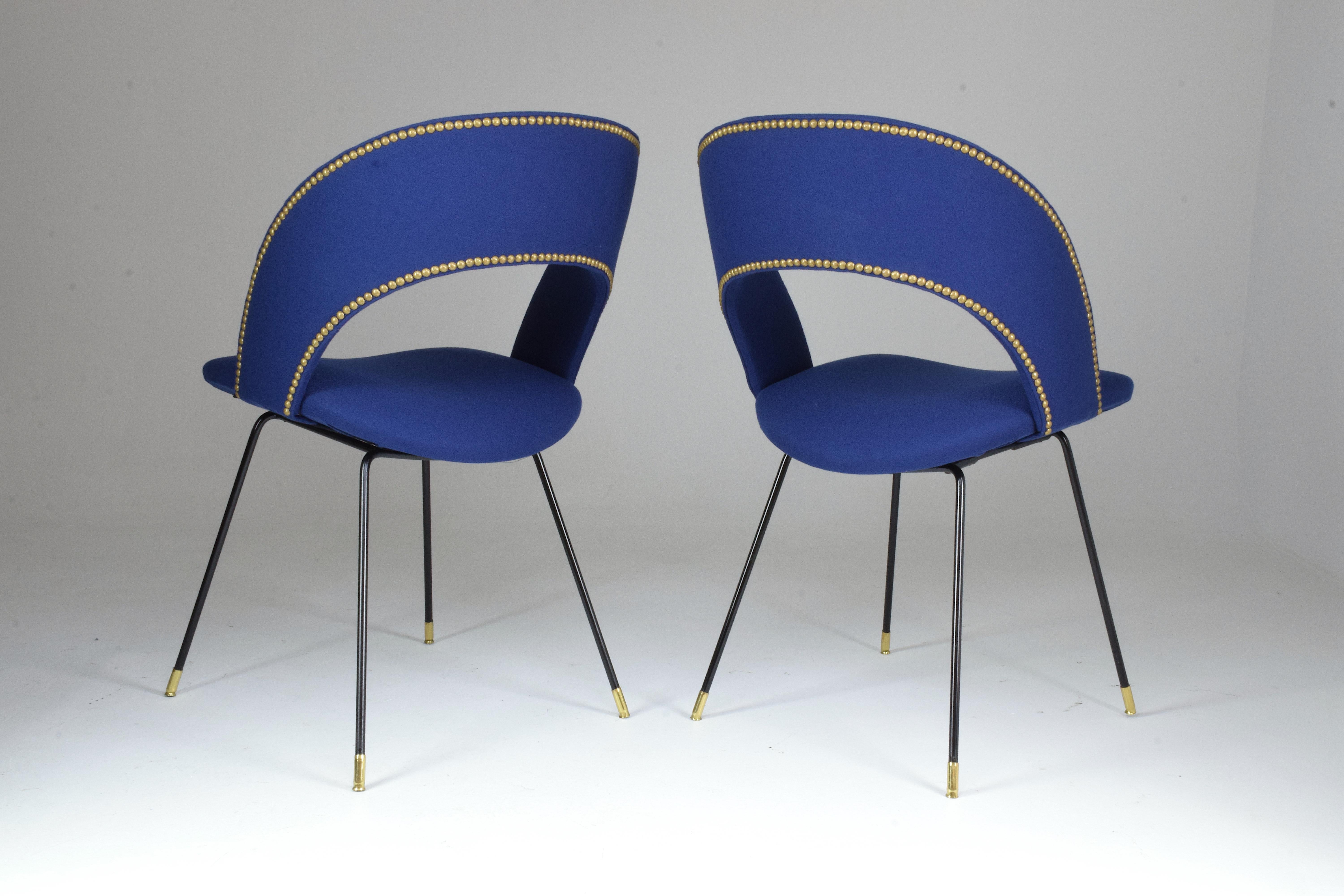 Mid-Century Modern Set of Two Italian Chairs by Gastone Rinaldi for Rima, 1950s