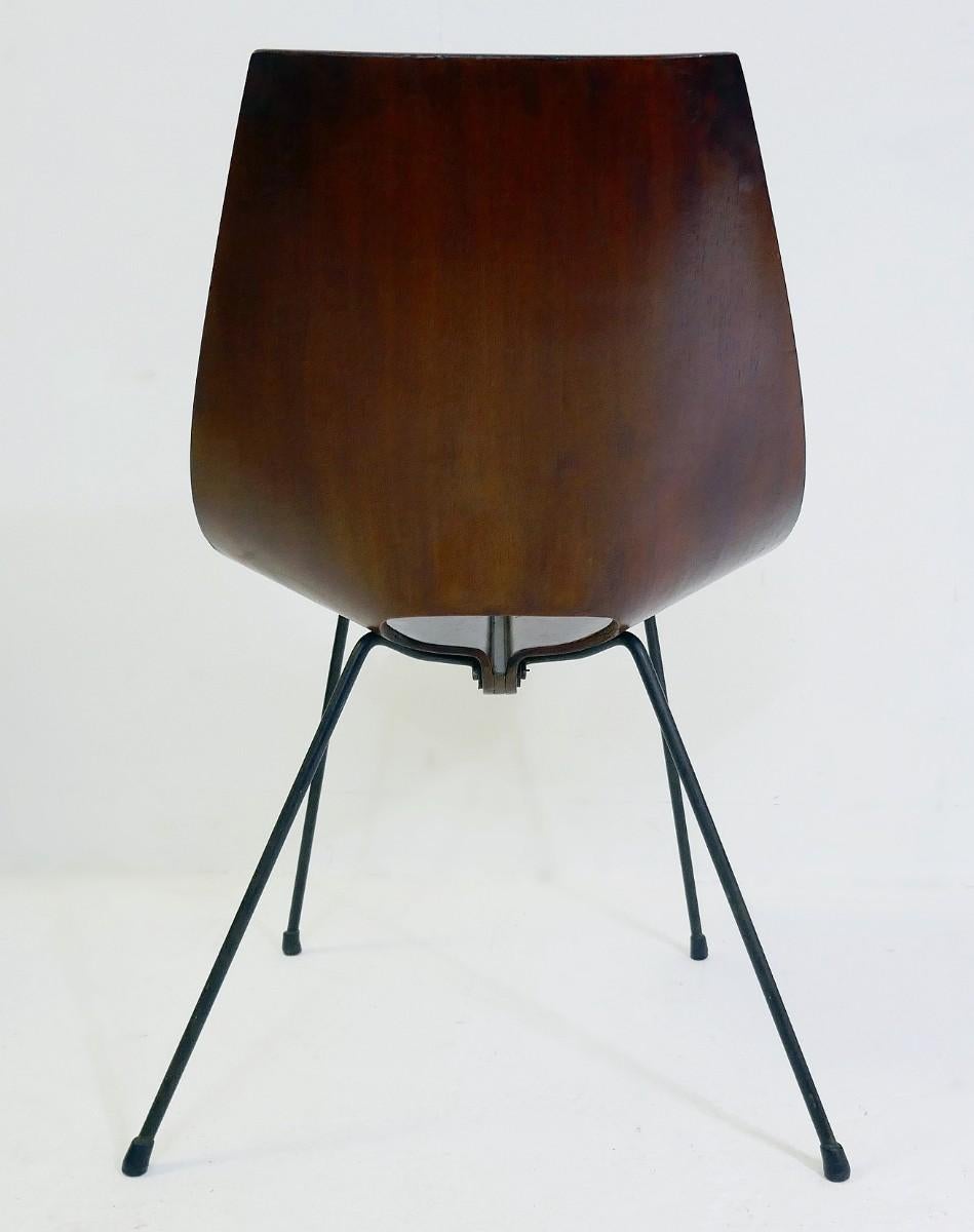 Set of two Italian chairs designed by Carlo Ratti, circa 1960.