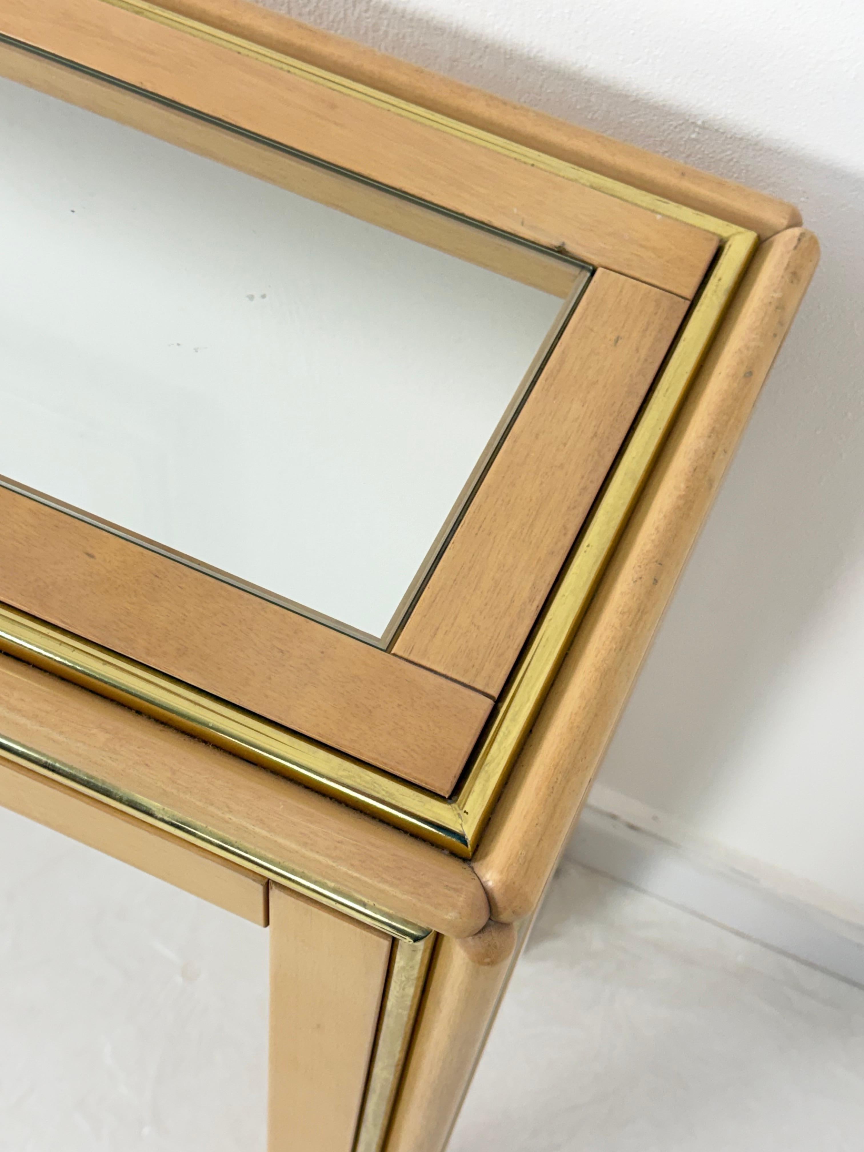 Late 20th Century Set of two Italian Console Table and Mirror attributed to Aldo Tura, 1970s For Sale