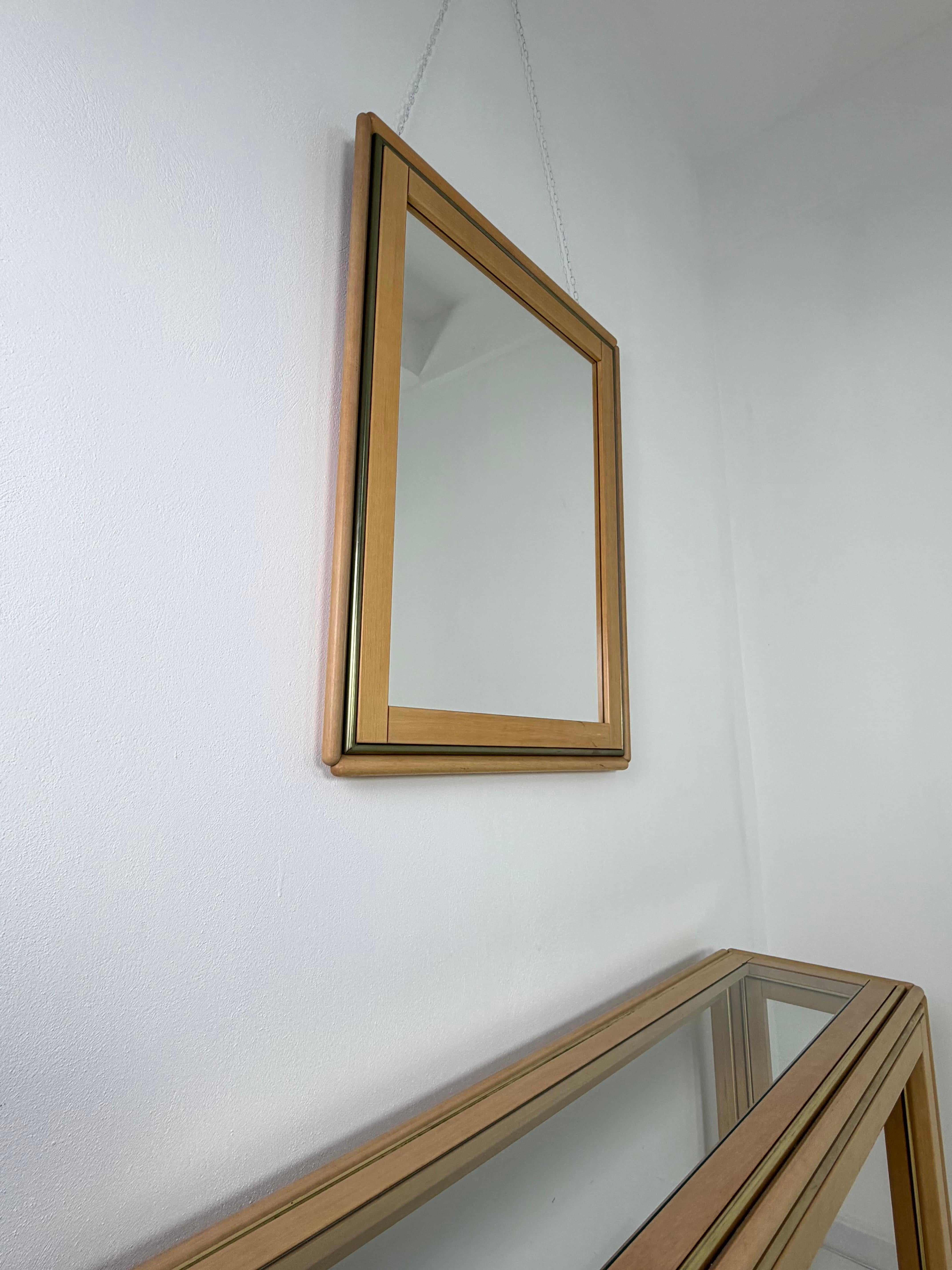 Set of two Italian Console Table and Mirror attributed to Aldo Tura, 1970s For Sale 1