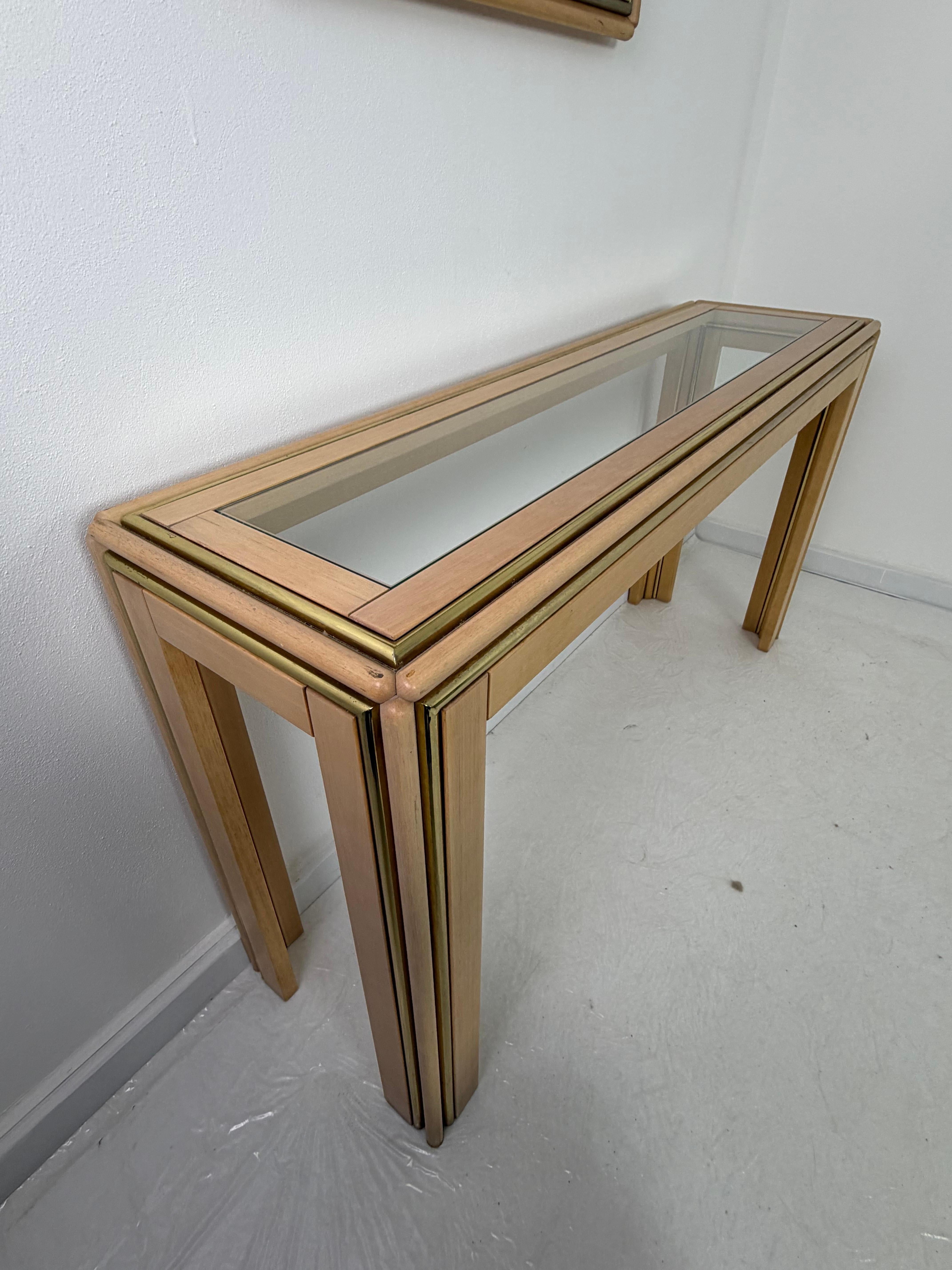 Set of two Italian Console Table and Mirror attributed to Aldo Tura, 1970s For Sale 2