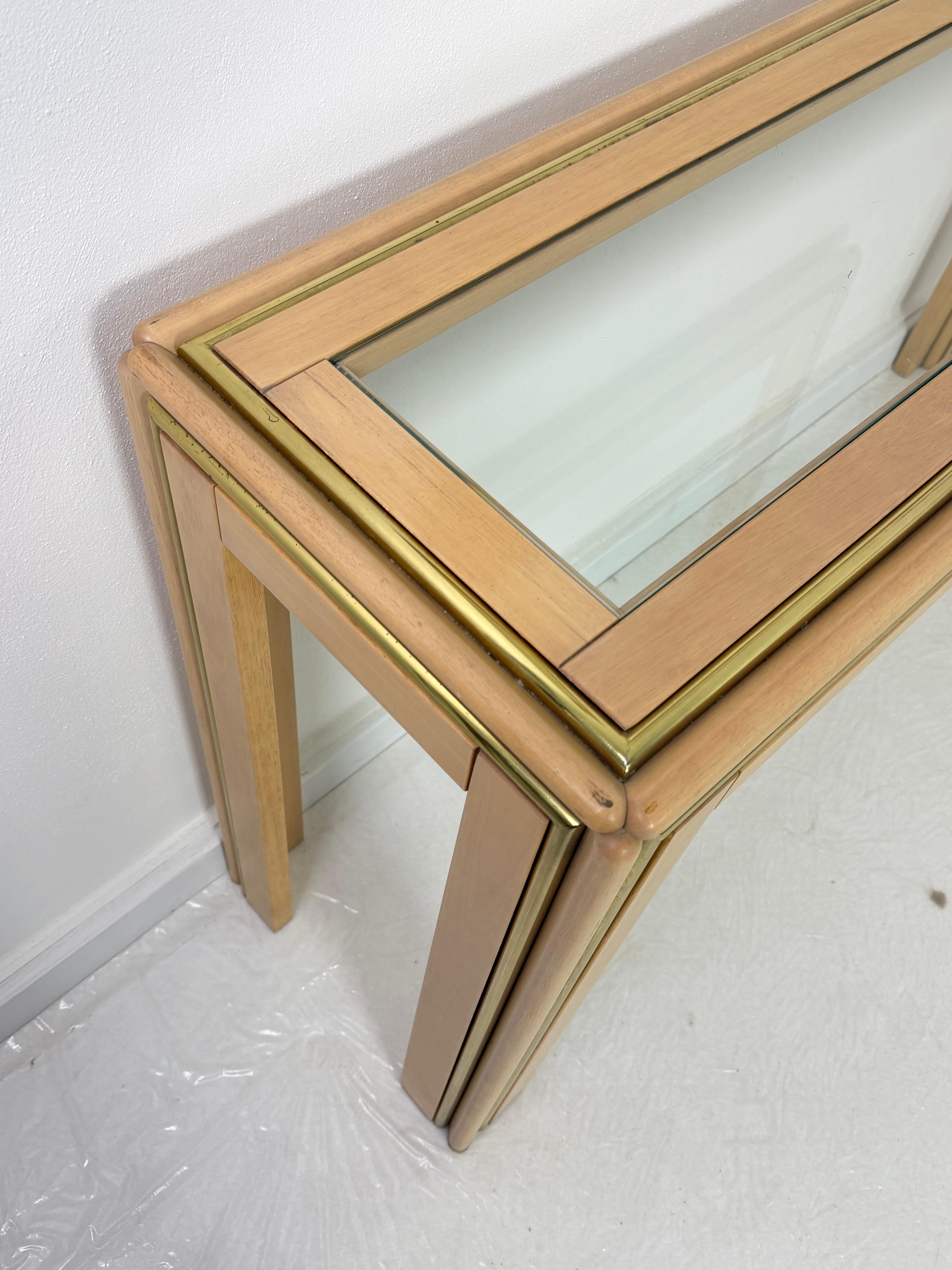 Set of two Italian Console Table and Mirror attributed to Aldo Tura, 1970s For Sale 3
