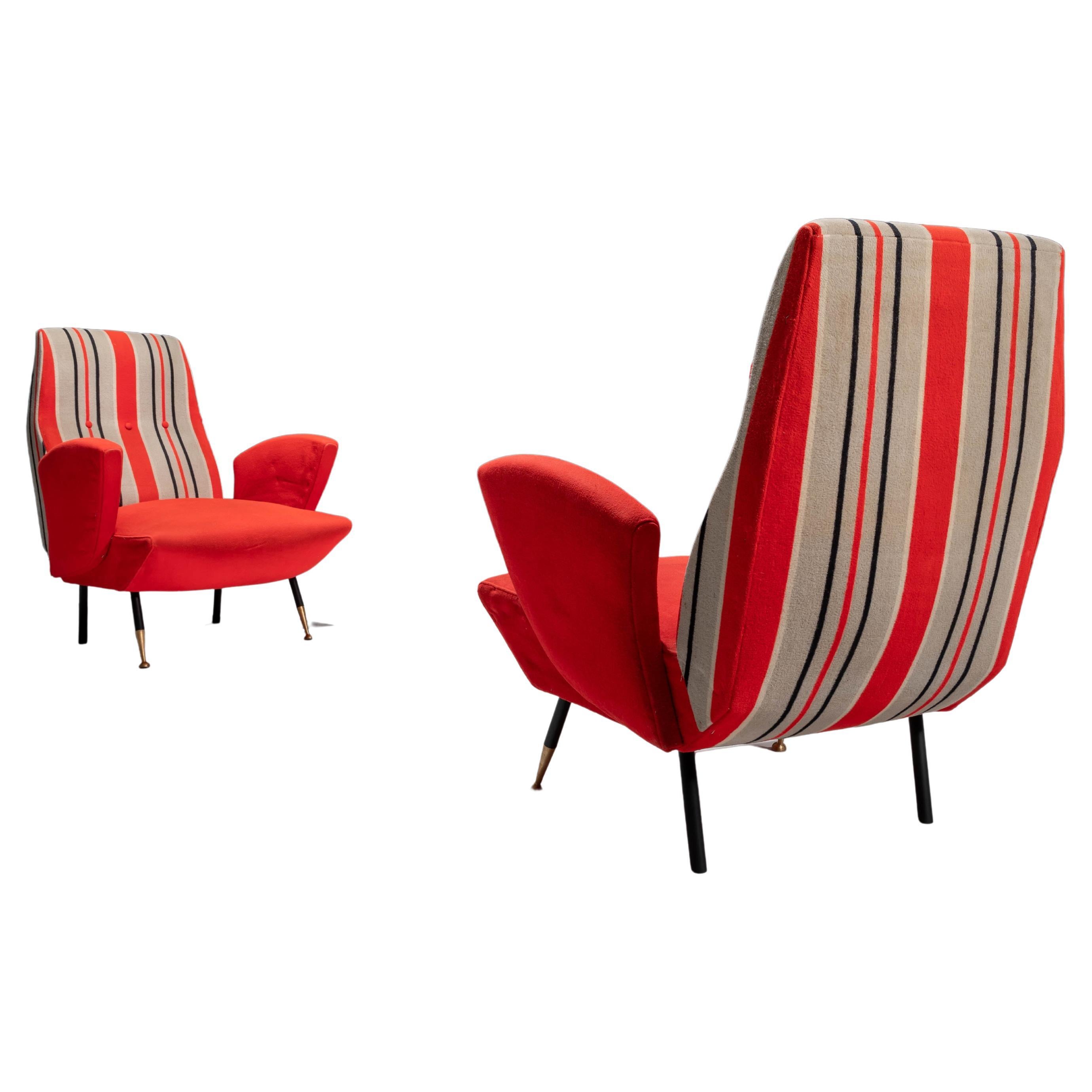 Set of Two Italian Disco Chairs in Original Upholstery, 1960's For Sale