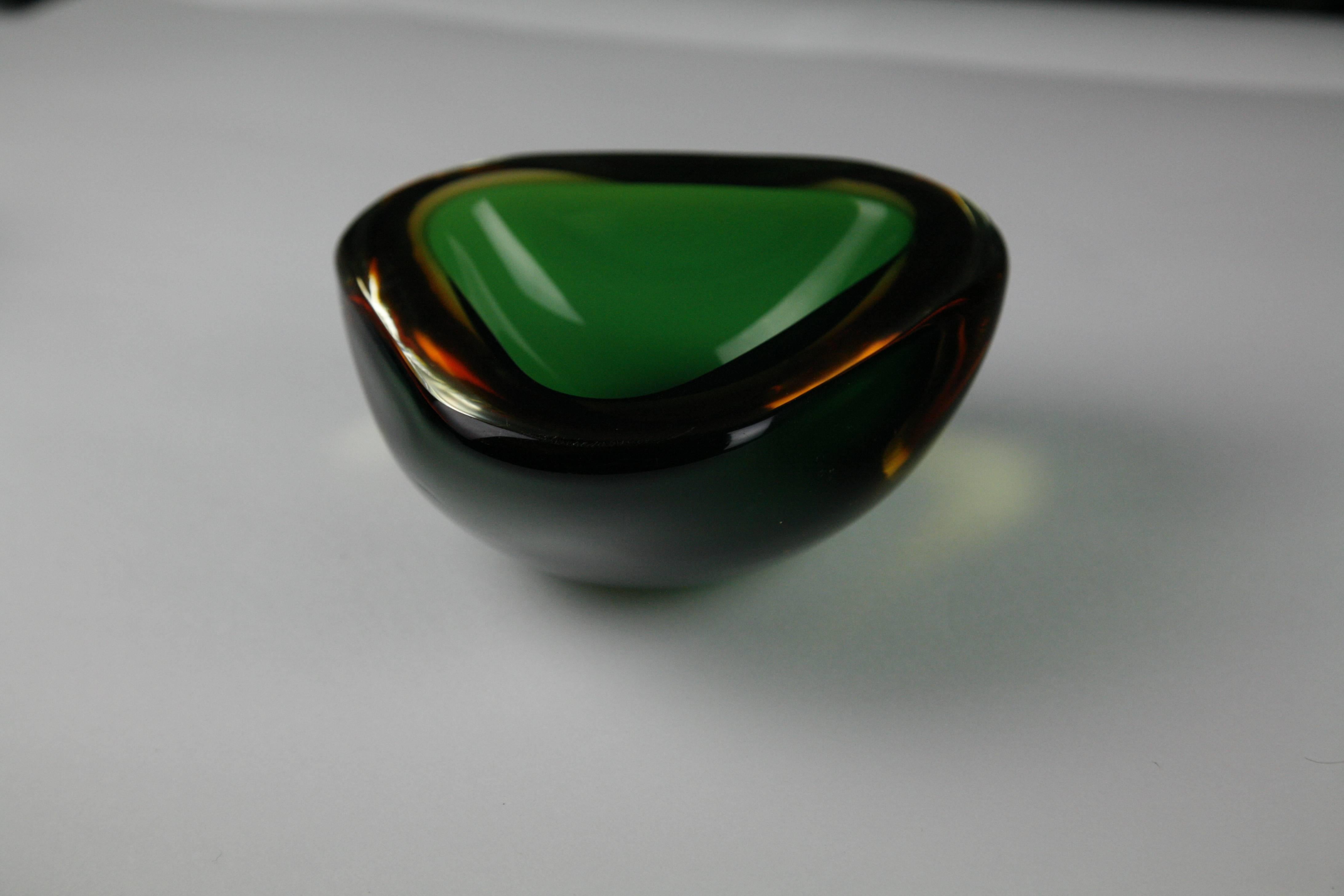 Cast Set of Two Italian Glass Bowls For Sale
