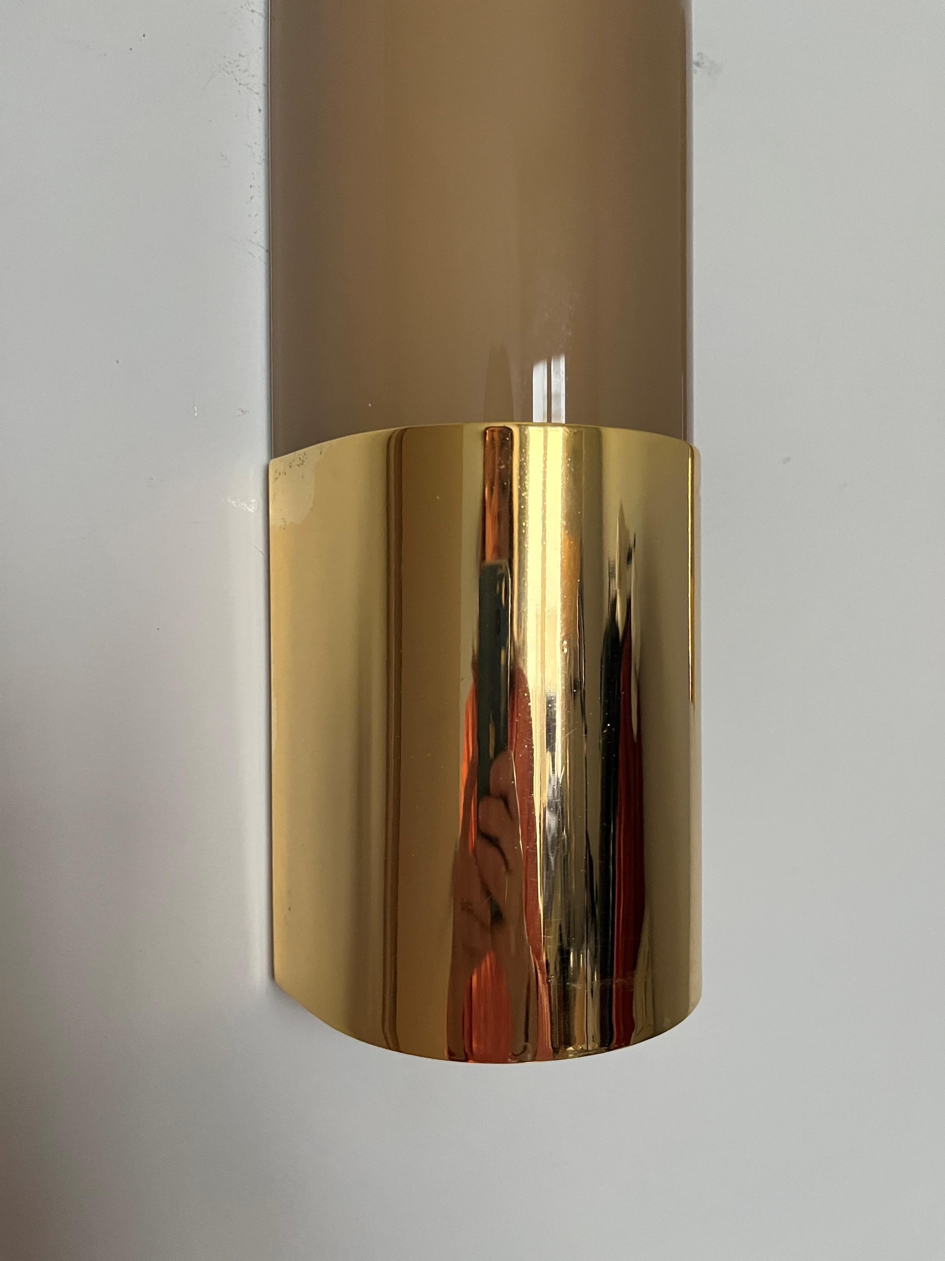Late 20th Century Set of Two different sizes Italian Gold Glass Wall Sconces, 1970s