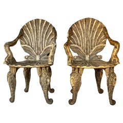 Set of Two Italian Grotto Style Armchairs Set of Two Italian Grotto Style Armchairs