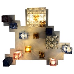 Set of Two Italian Light Panels by Poliarte from, 1970s
