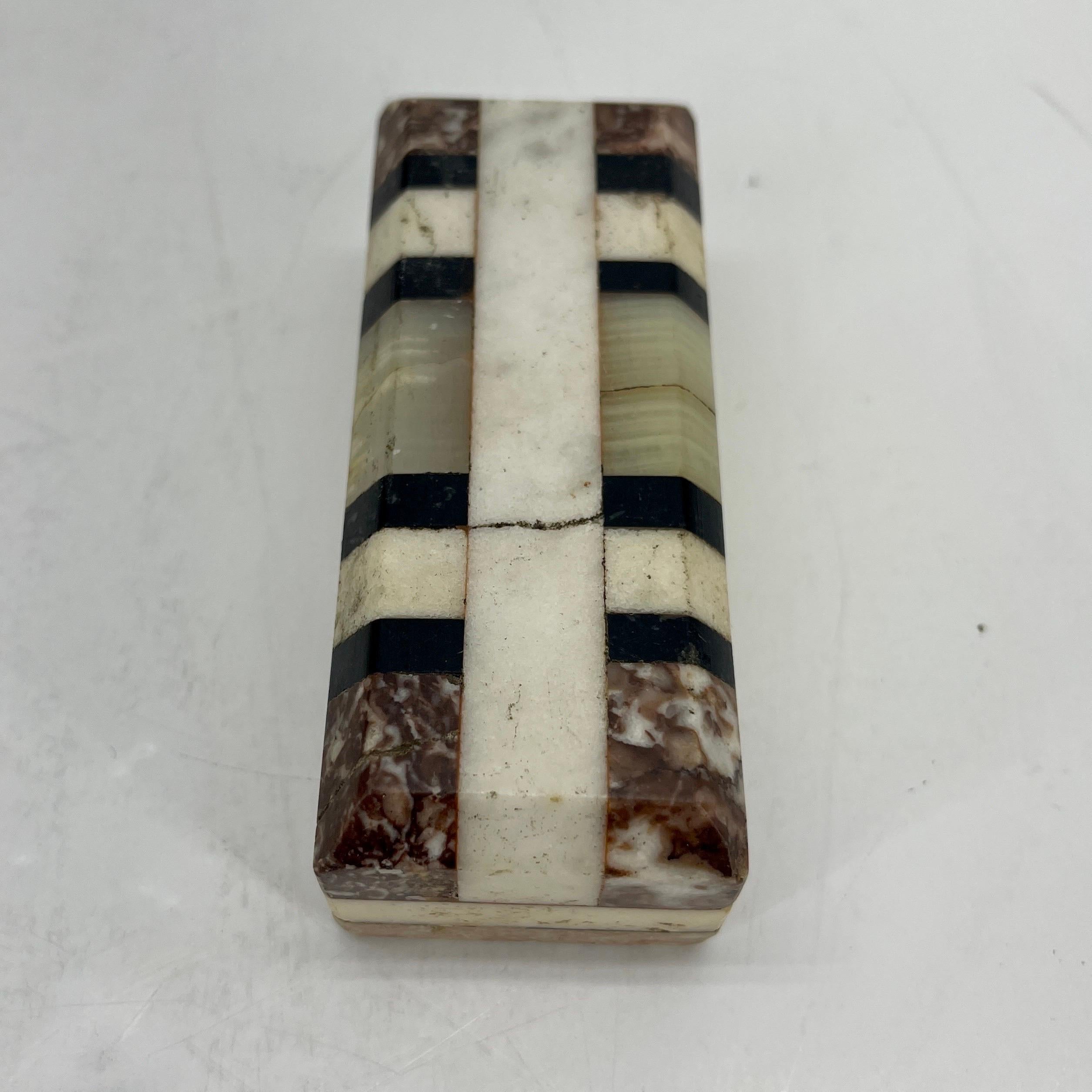 Set of Two Italian Marble Sampler Letter Weights, Circa 1950's 3