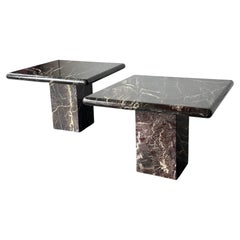 Set of 2 Italian Marble Side / Occasional Tables