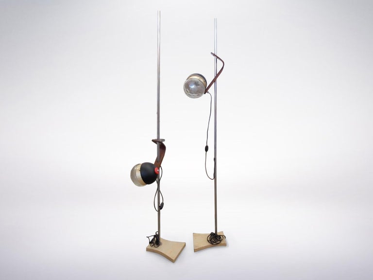 Set of Two Italian Mid-Century Modern Floor Lamps, circa 1950 For Sale 1