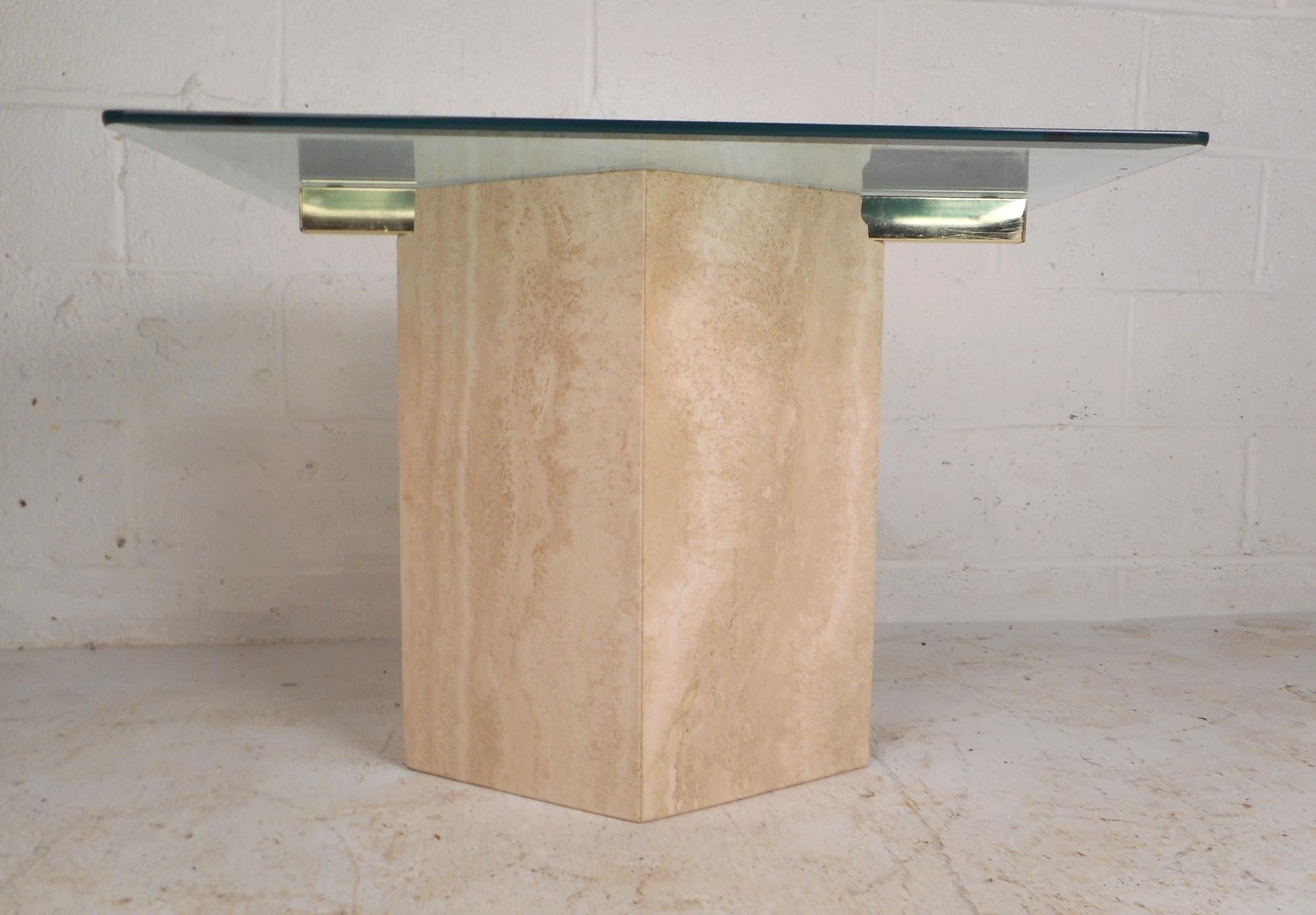 marble base glass top coffee table