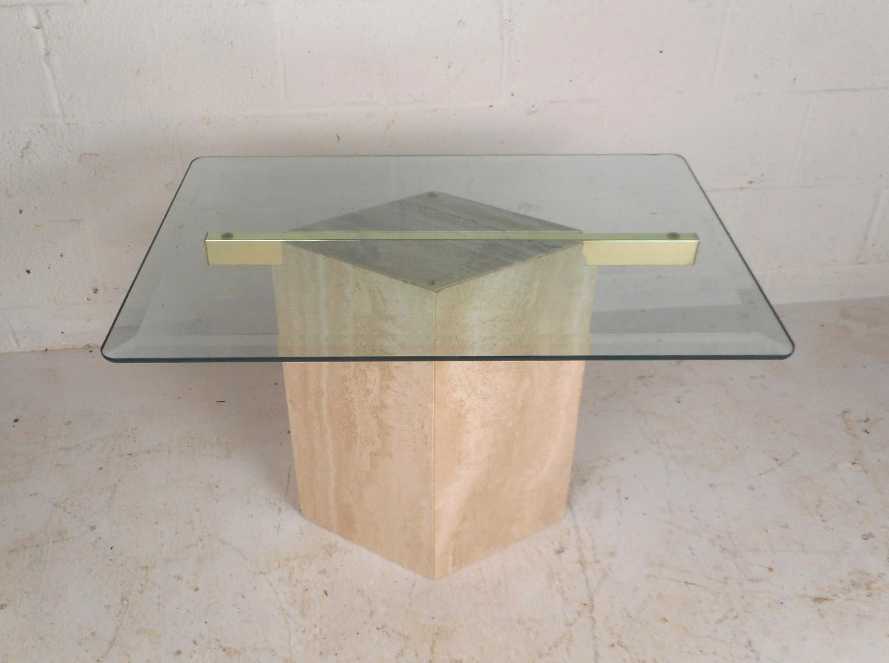Mid-20th Century Set of Two Italian Mid-Century Modern Marble Base Artedi Tables For Sale