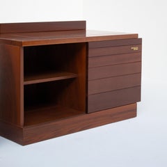 Set of Two Italian Mid-Century Wooden Nightstands