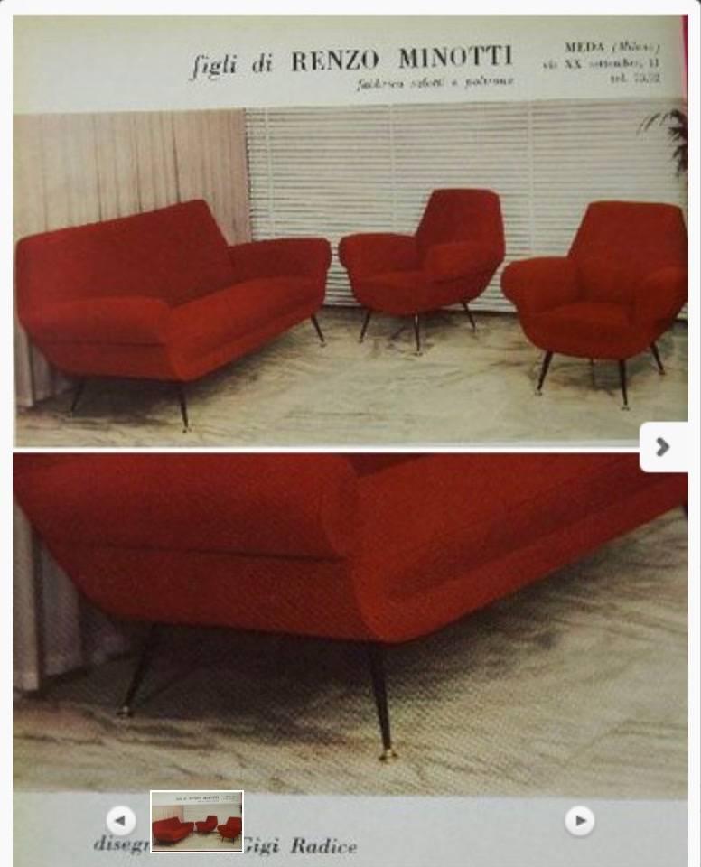 Set of Two Italian Pink Velvet Armchairs by Gigi Radice for Minotti, 1950s 7