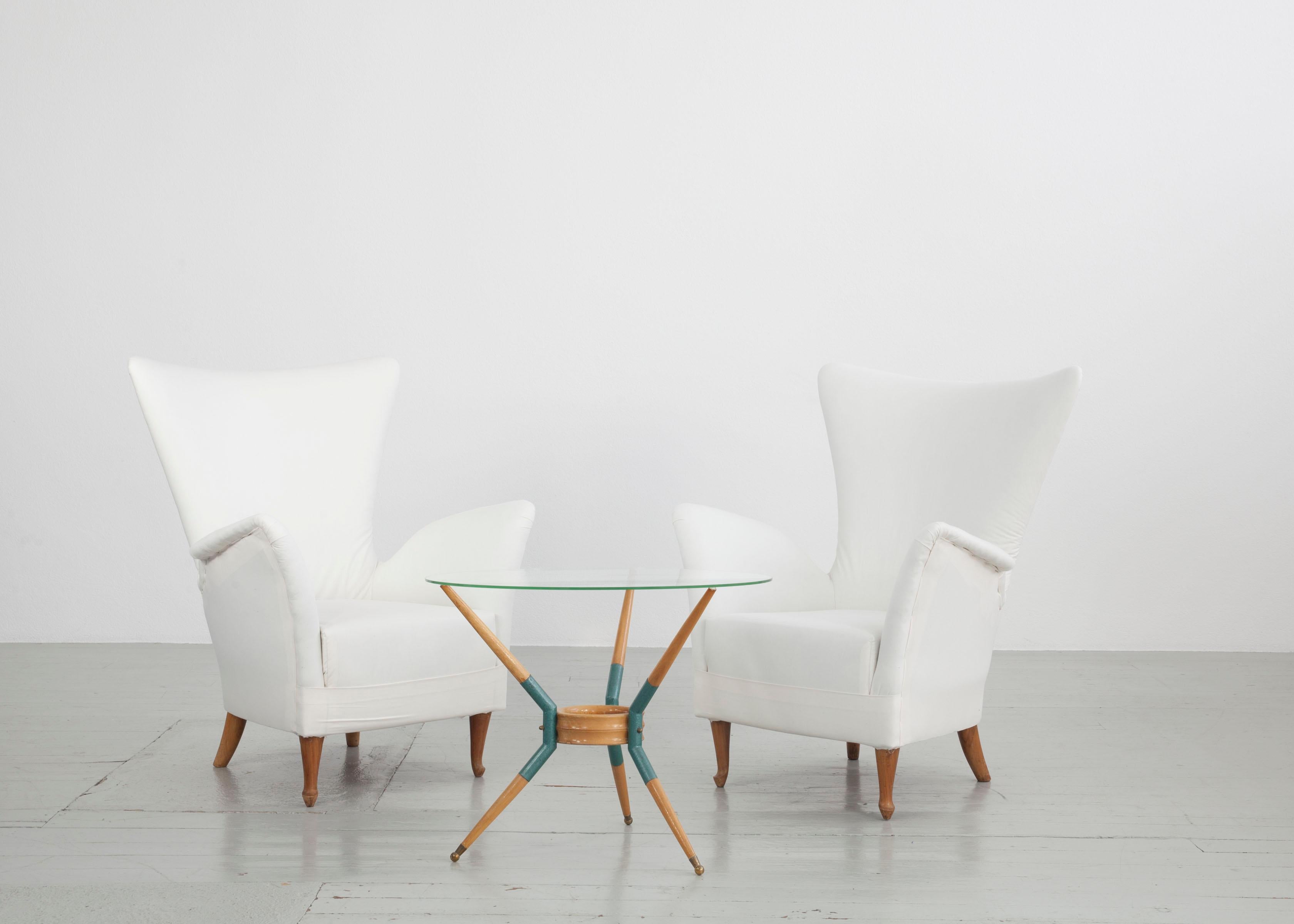 Ensemble de deux fauteuils italiens Ponti Stile d'Italie, années 1950 en vente 6