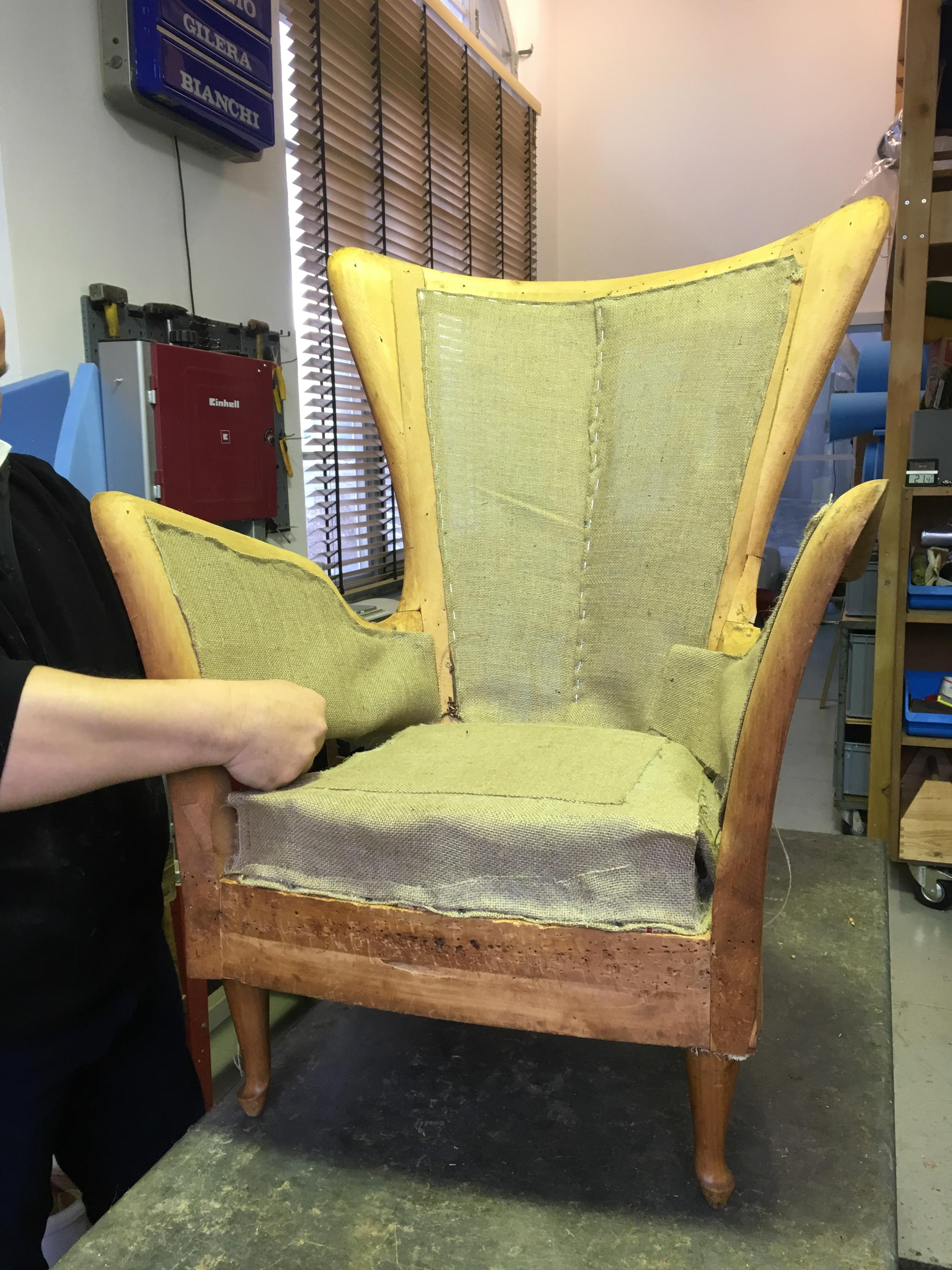 Set of Two Italian Ponti Stile Armchairs from Italy, 1950s For Sale 10